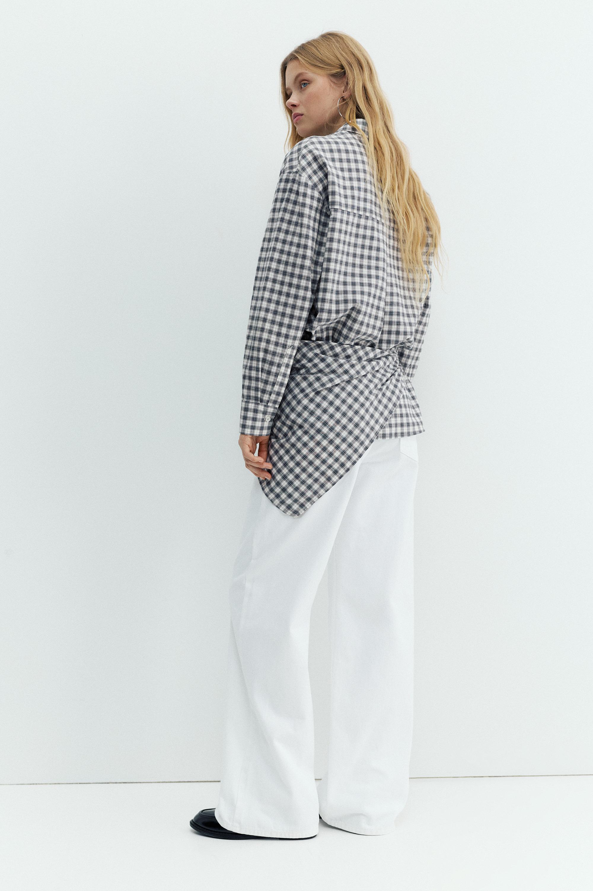 Çok konumlu bandana detaylı kareli gömlek - Görsel 19