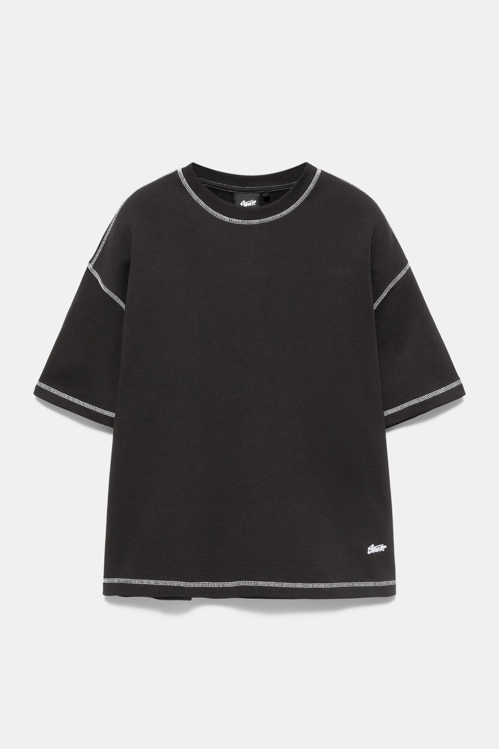 Short sleeve STWD seam sweatshirt — Black