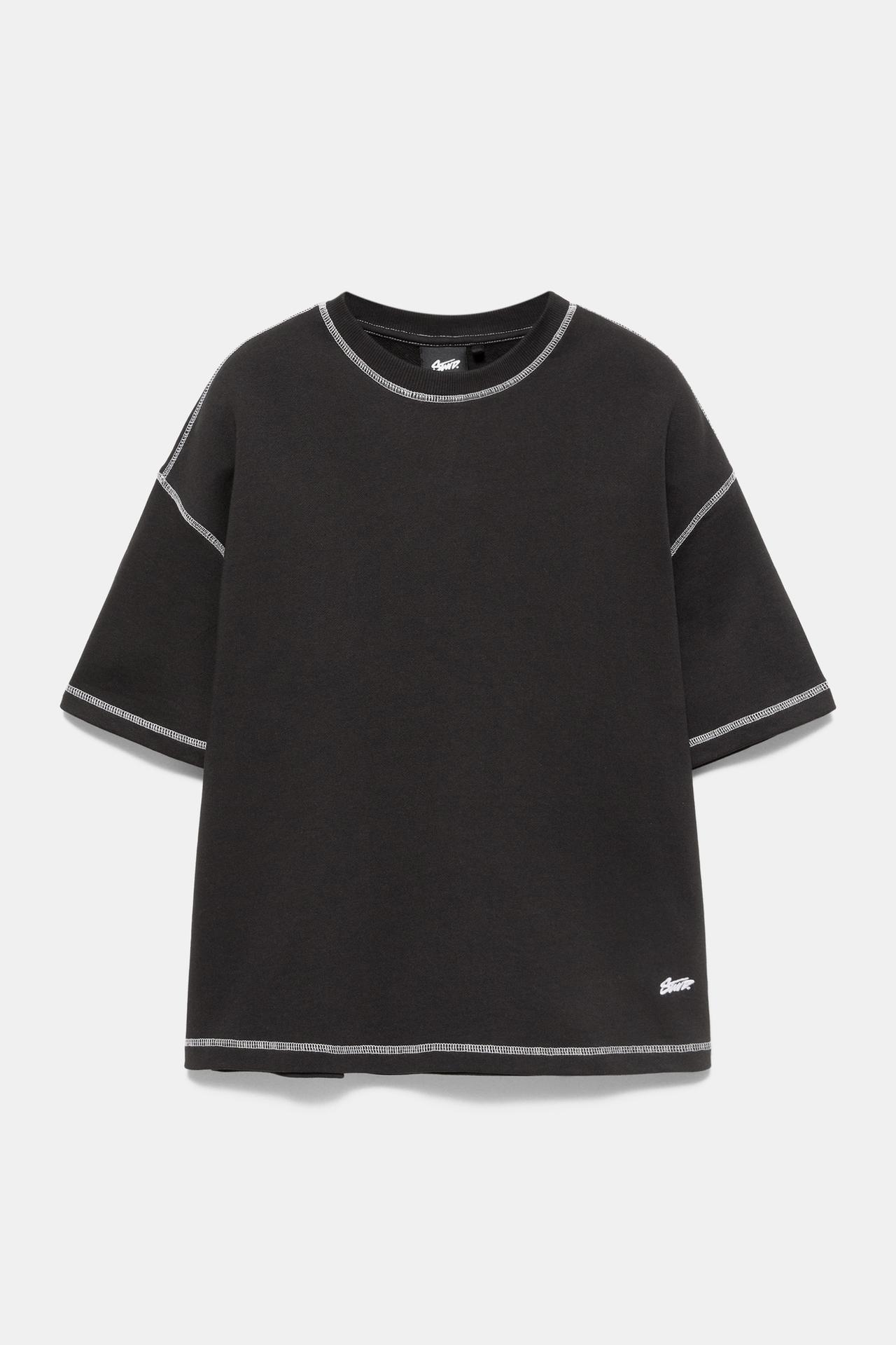 Short sleeve STWD seam sweatshirt — Black
