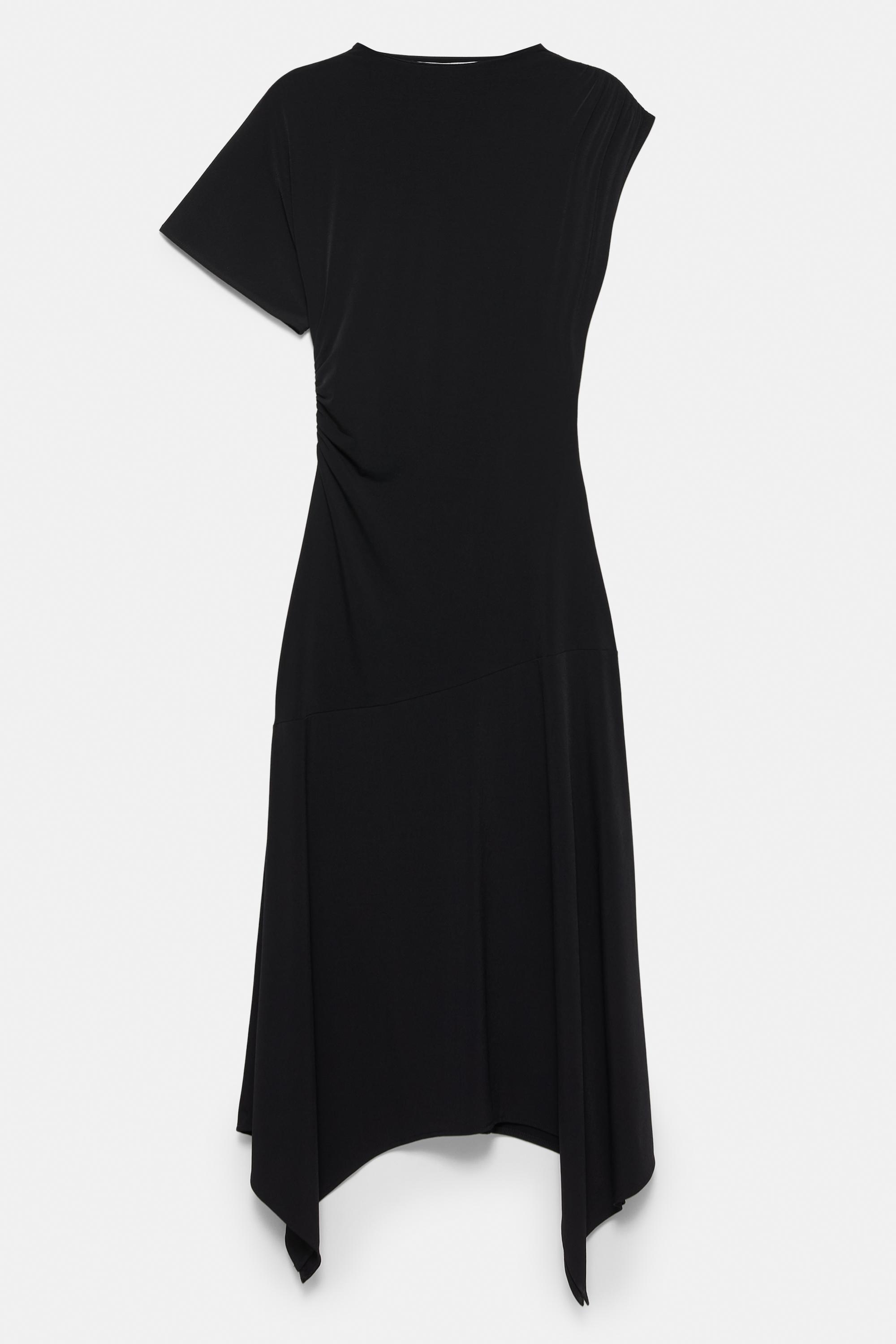 Asymmetric midi dress — Black