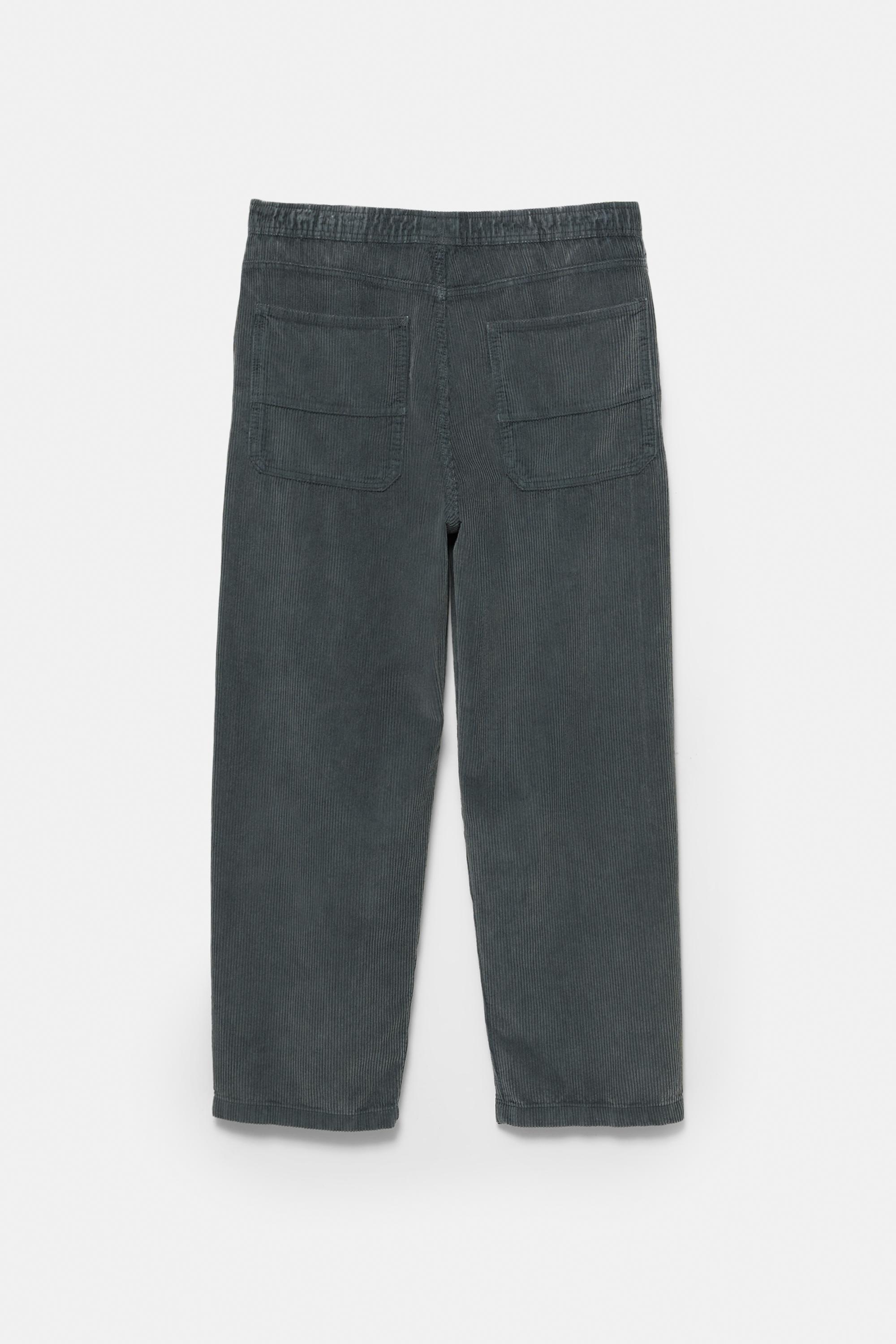 Kordonlu baggy kadife jogger pantolon - Görsel 12