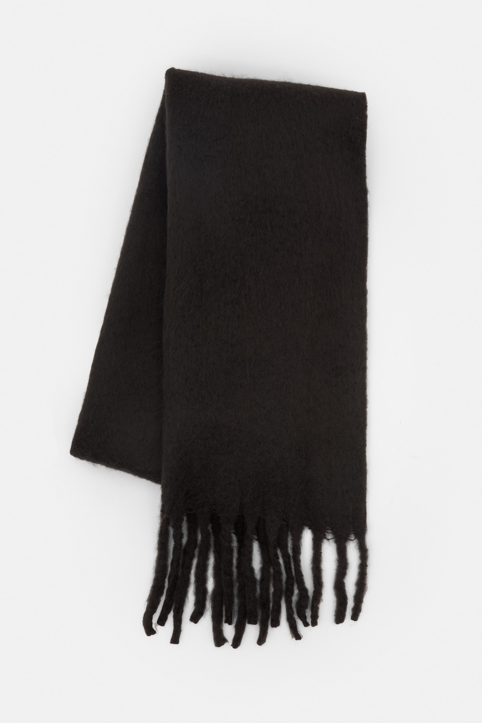 Maxi mohair-effect scarf — Black