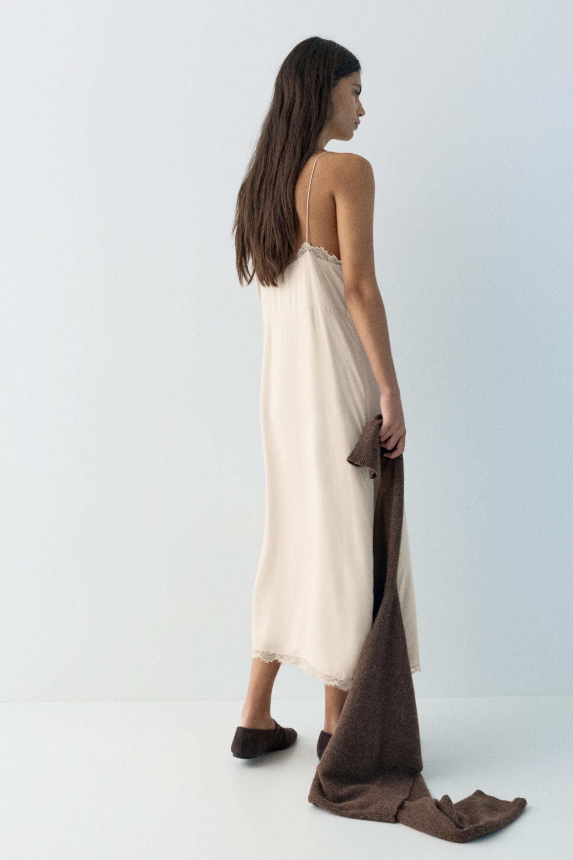 Camisole midi dress — Beige