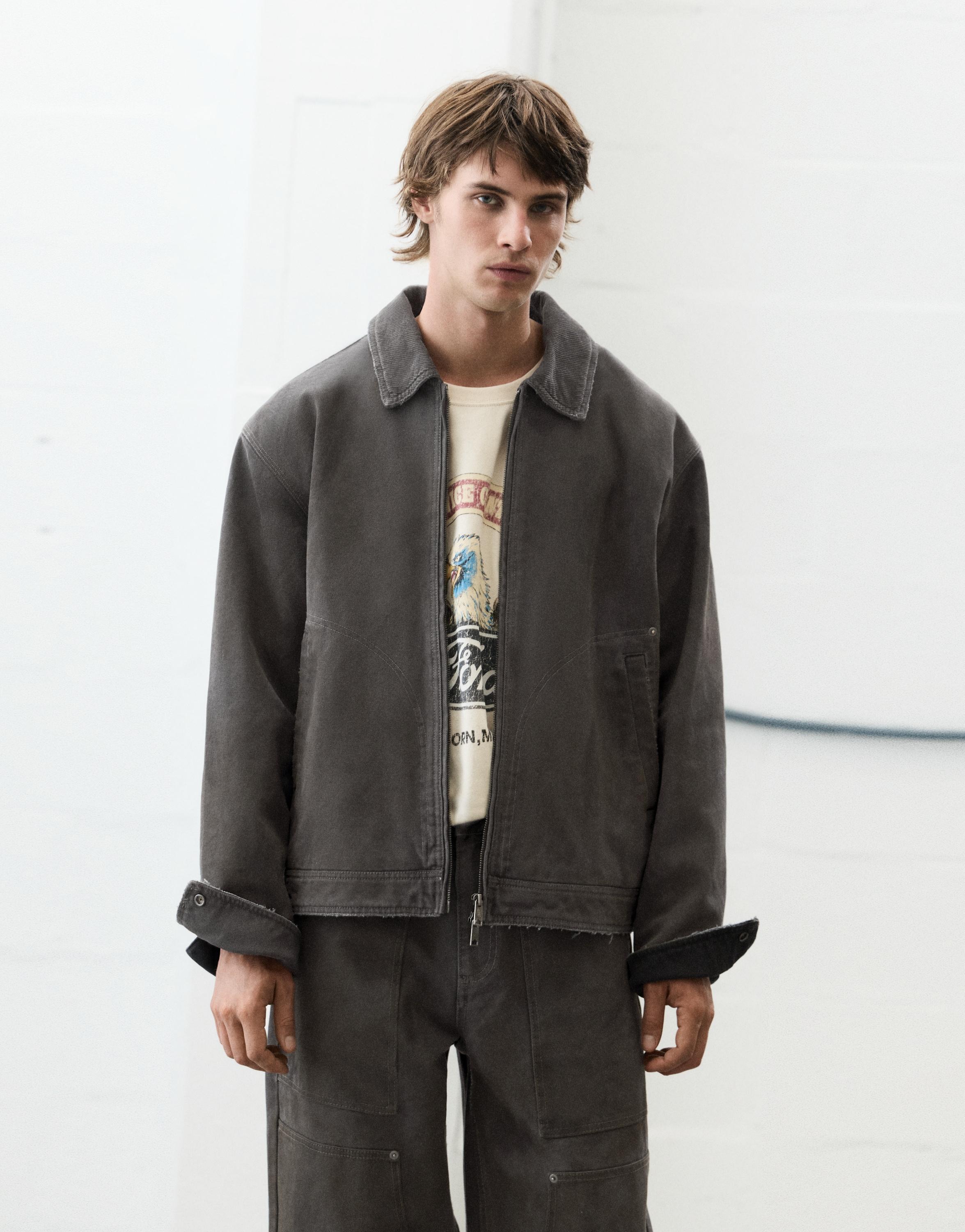 Pull&Bear Yıkamalı efektli ceket görsel 8