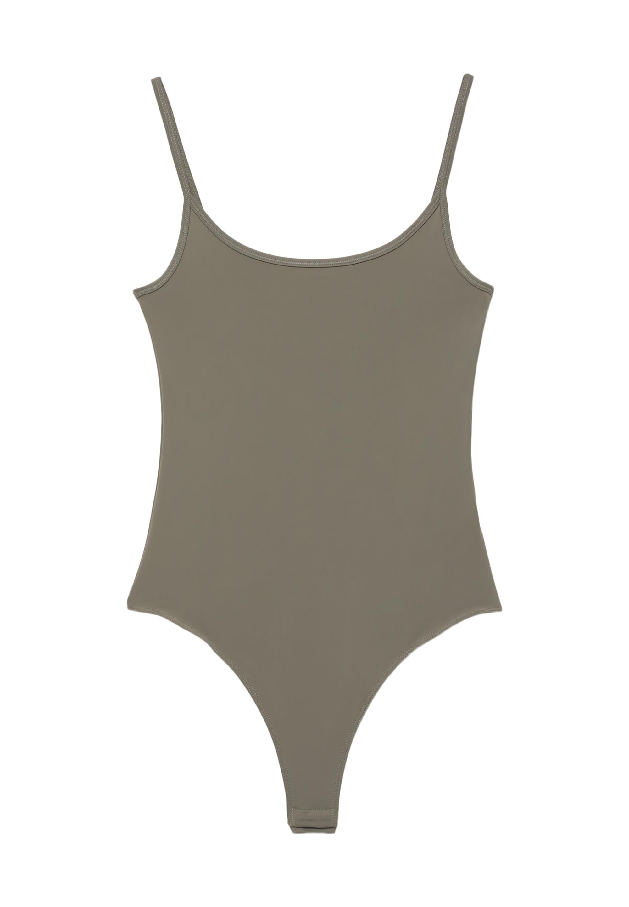 Polyamide bodysuit with thin straps — Green/Grey