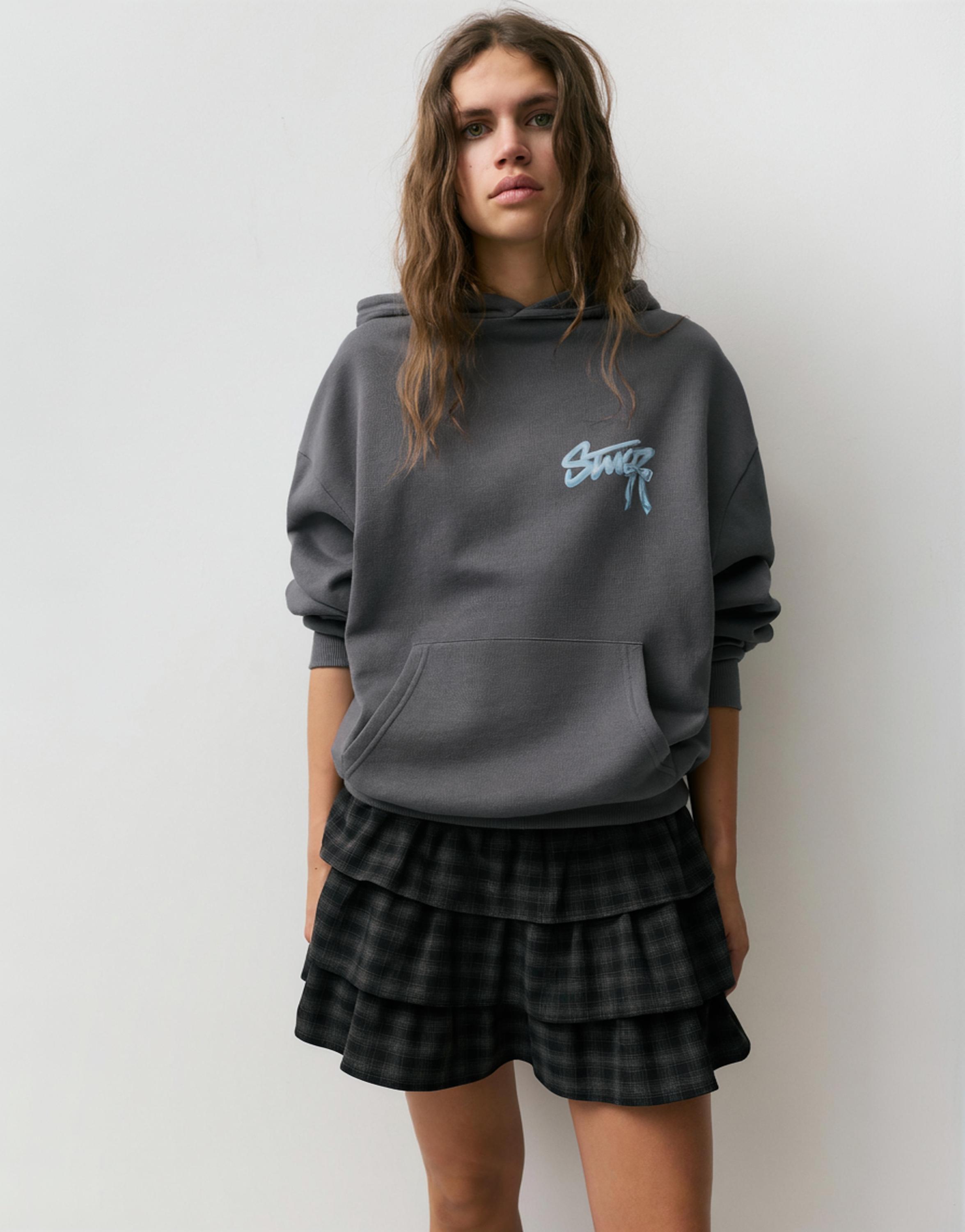 STWD fiyonk kapüşonlu sweatshirt - Görsel 10