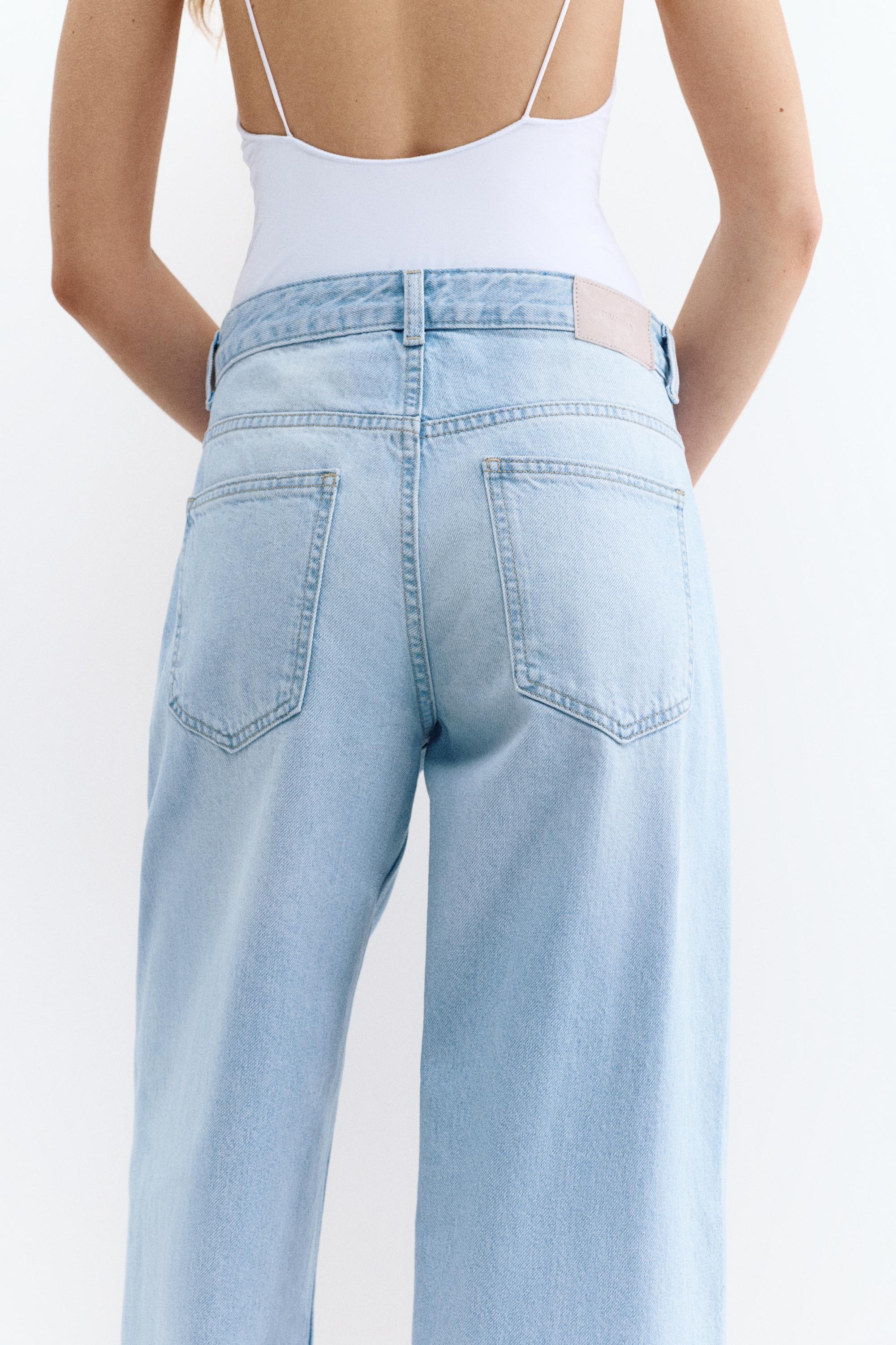 Low-rise barrel jeans — Pale blue