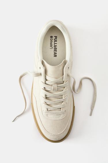Casual suede trainers — Ecru 6