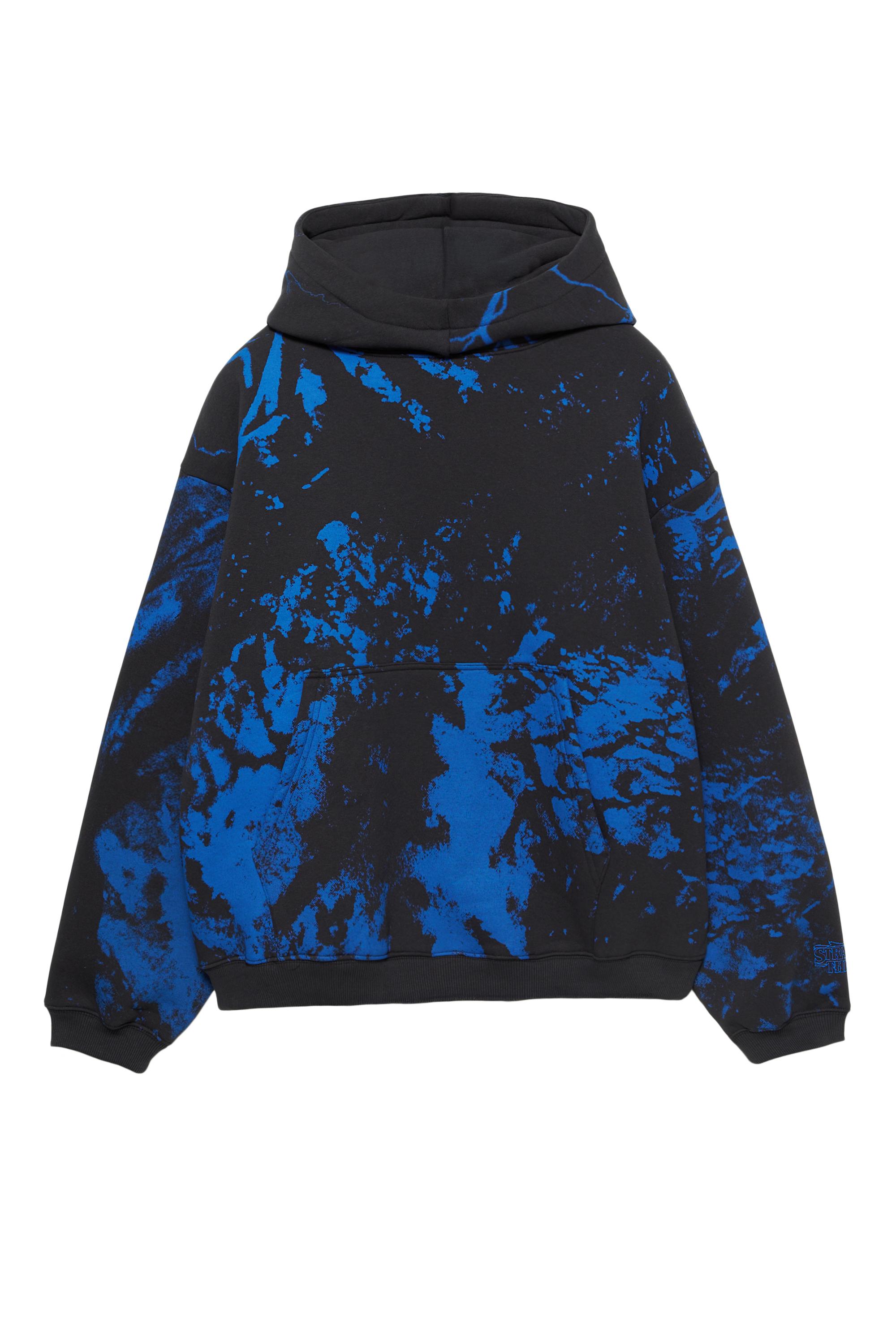 Stranger Things batik desenli kapüşonlu sweatshirt - Görsel 10