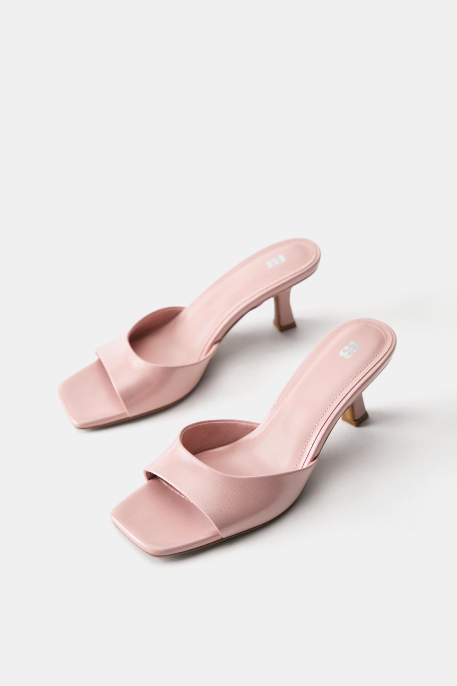 Heeled mule sandals — Pink