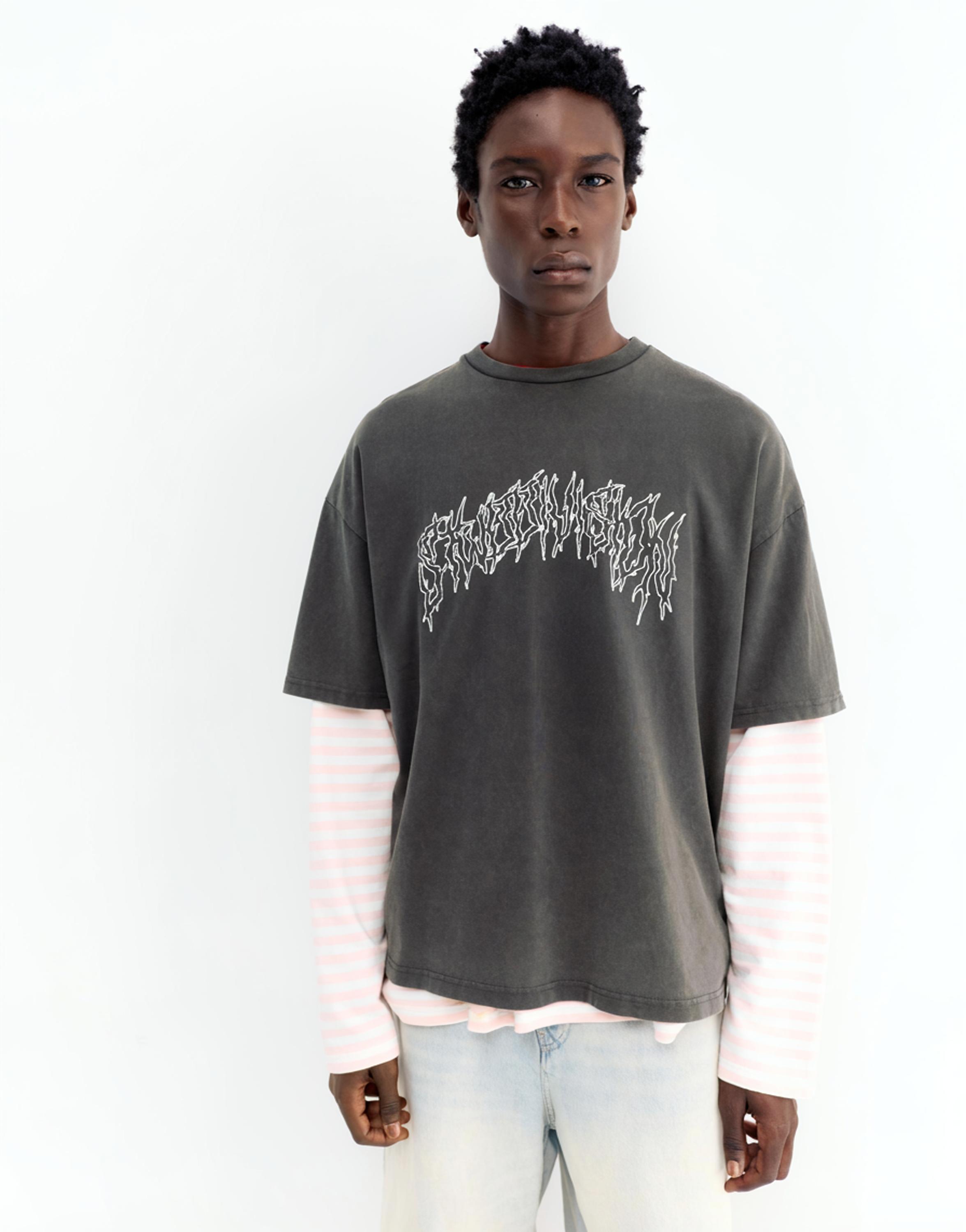 Acid wash STWD T-shirt — Black
