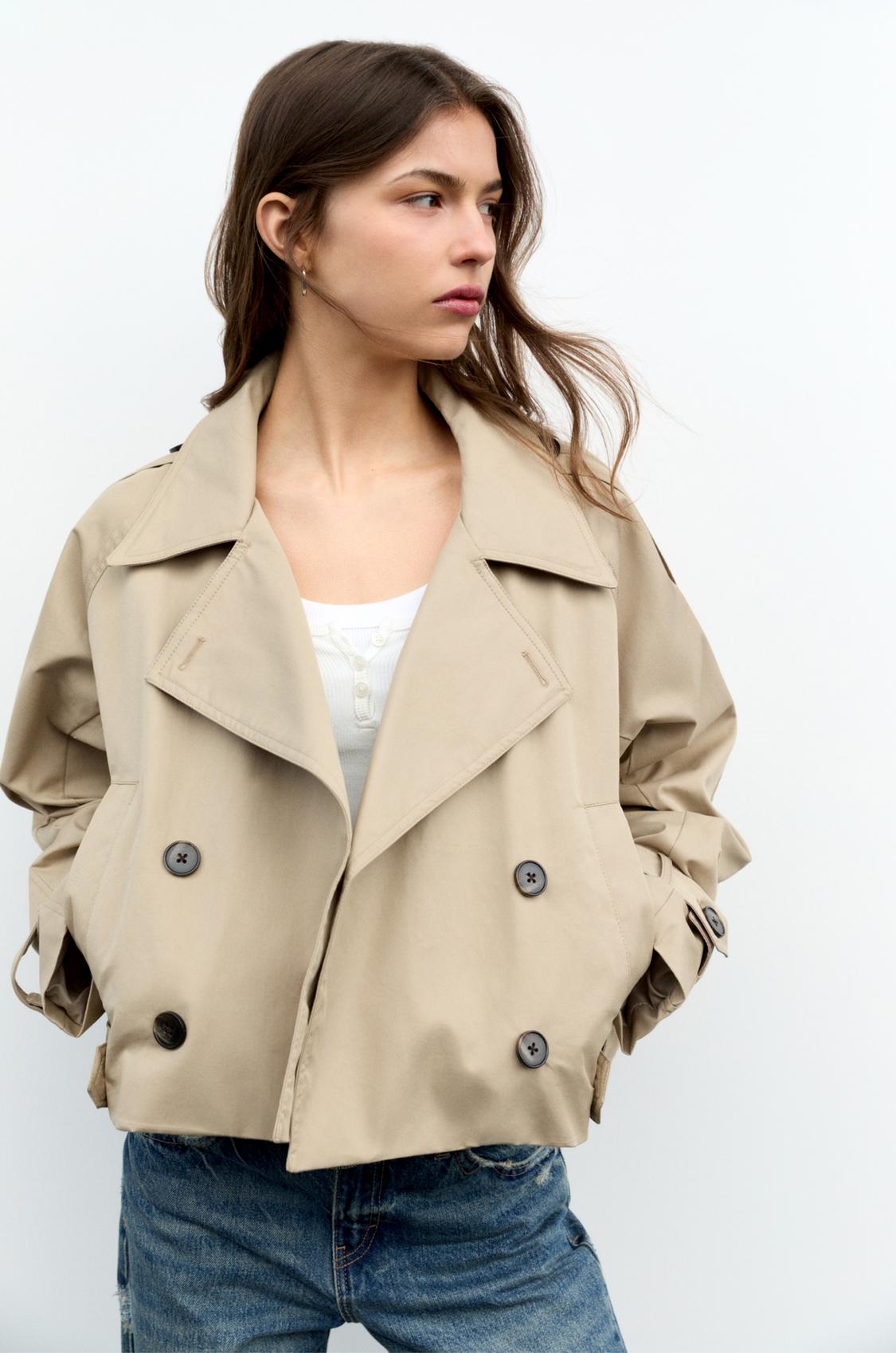 HOT Double Faced Short Trench Coat Jacket Short Trench Coat