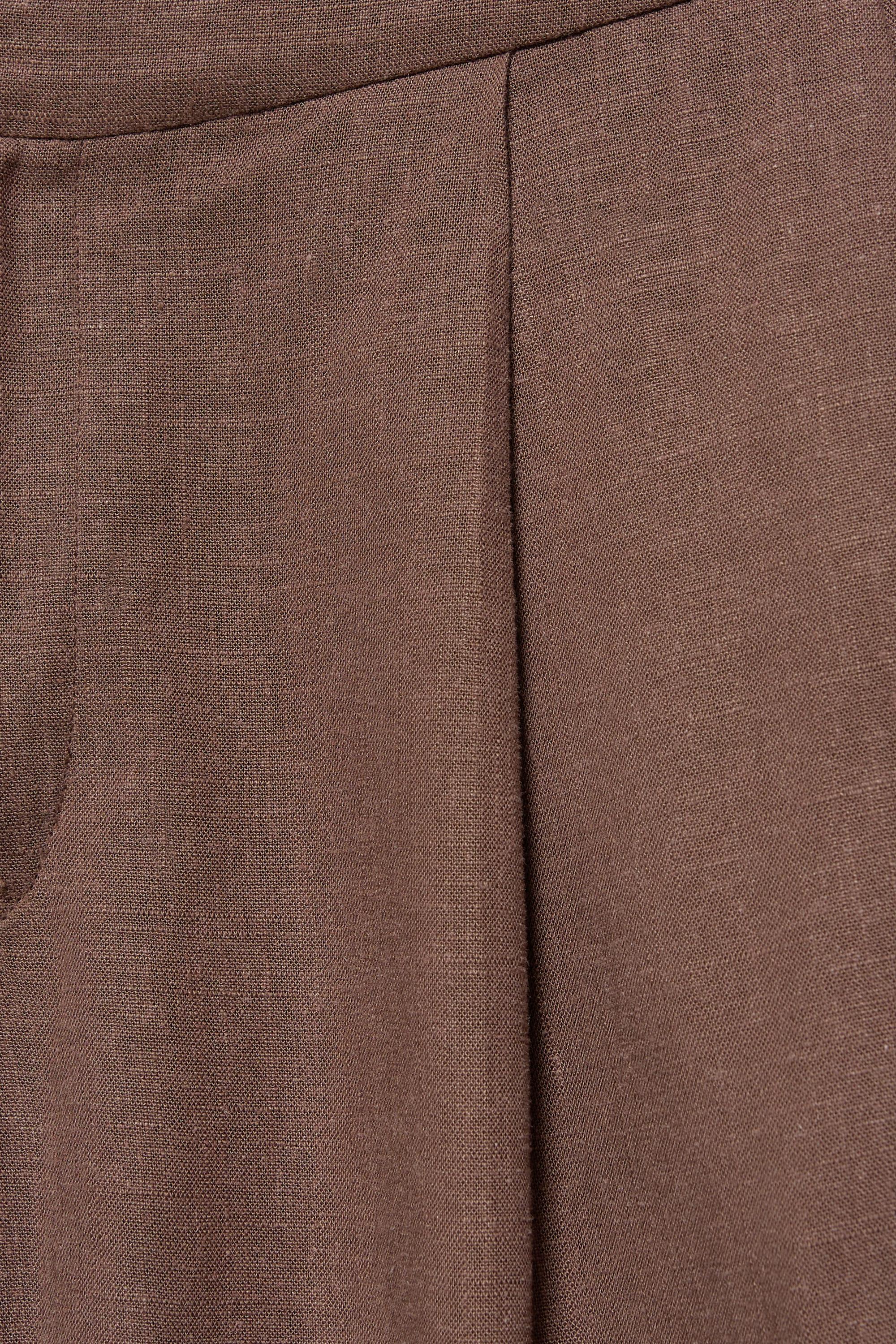 Rustic darted Bermuda shorts — Brown
