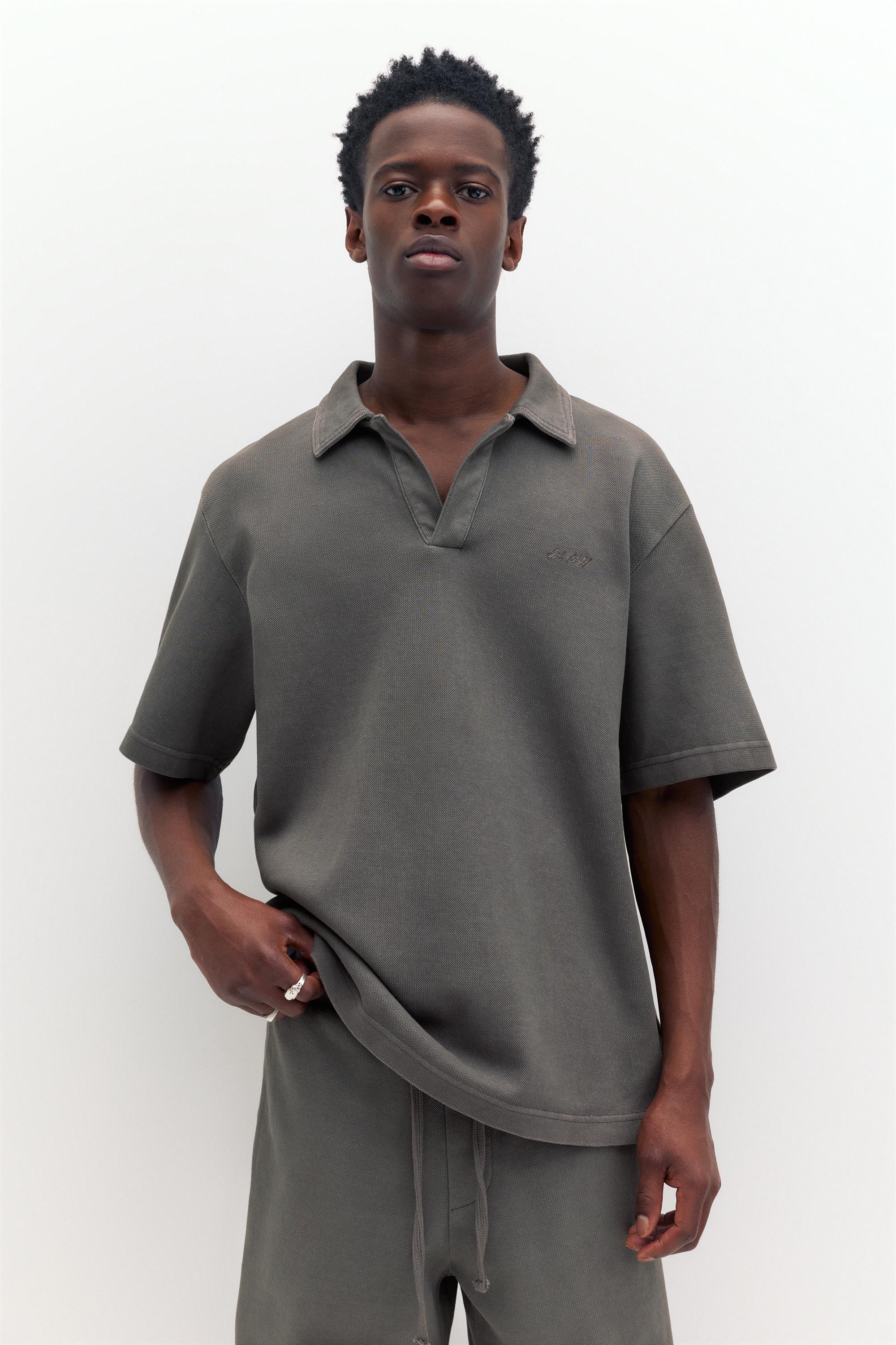 Kısa kollu dokulu polo t-shirt - Görsel 27