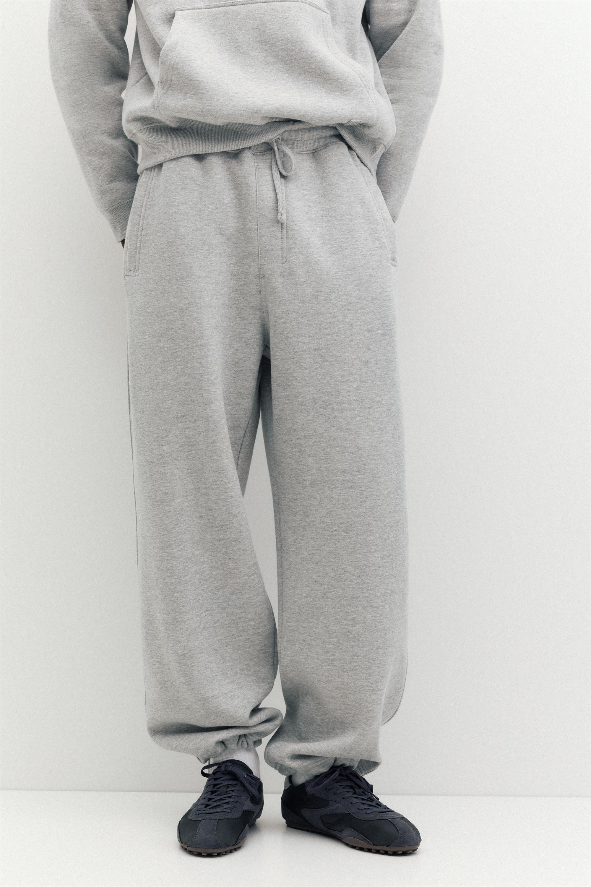 Baggy joggers — Grey marl