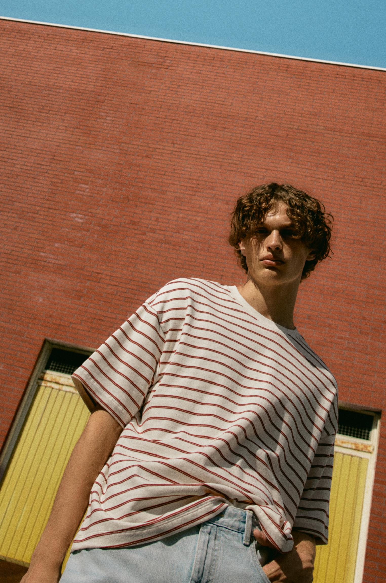 Striped boxy-fit T-shirt — Off white