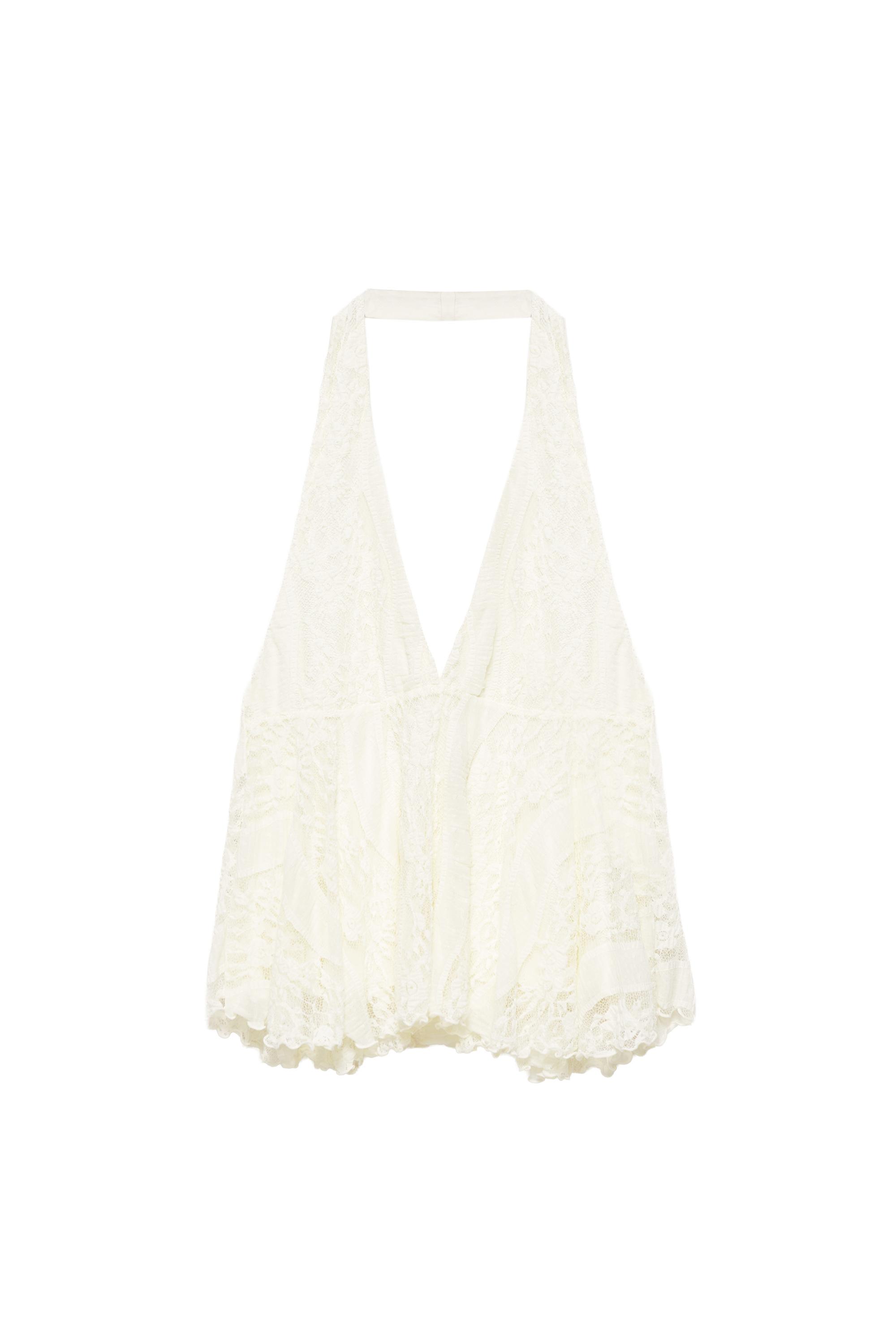 Top encaje halter
