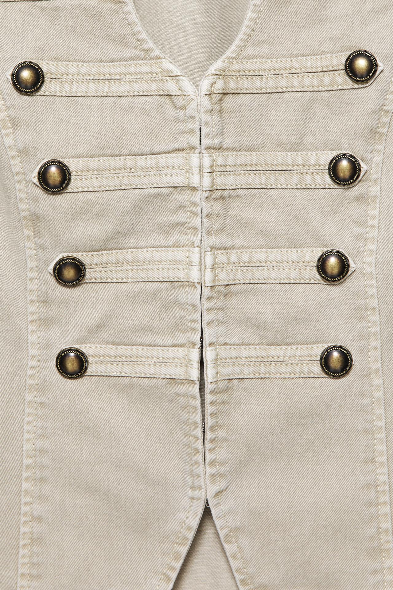 Fireman clasp button vest — Khaki