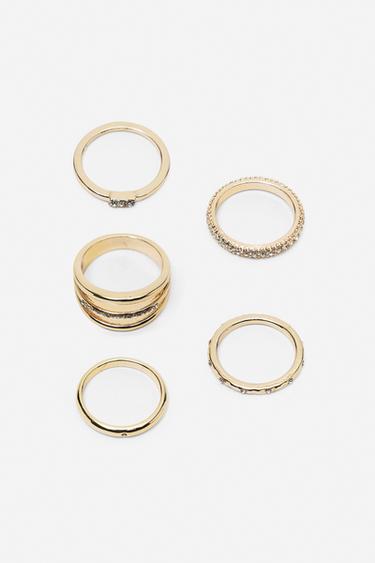 Pack of 5 rings — Gold 1