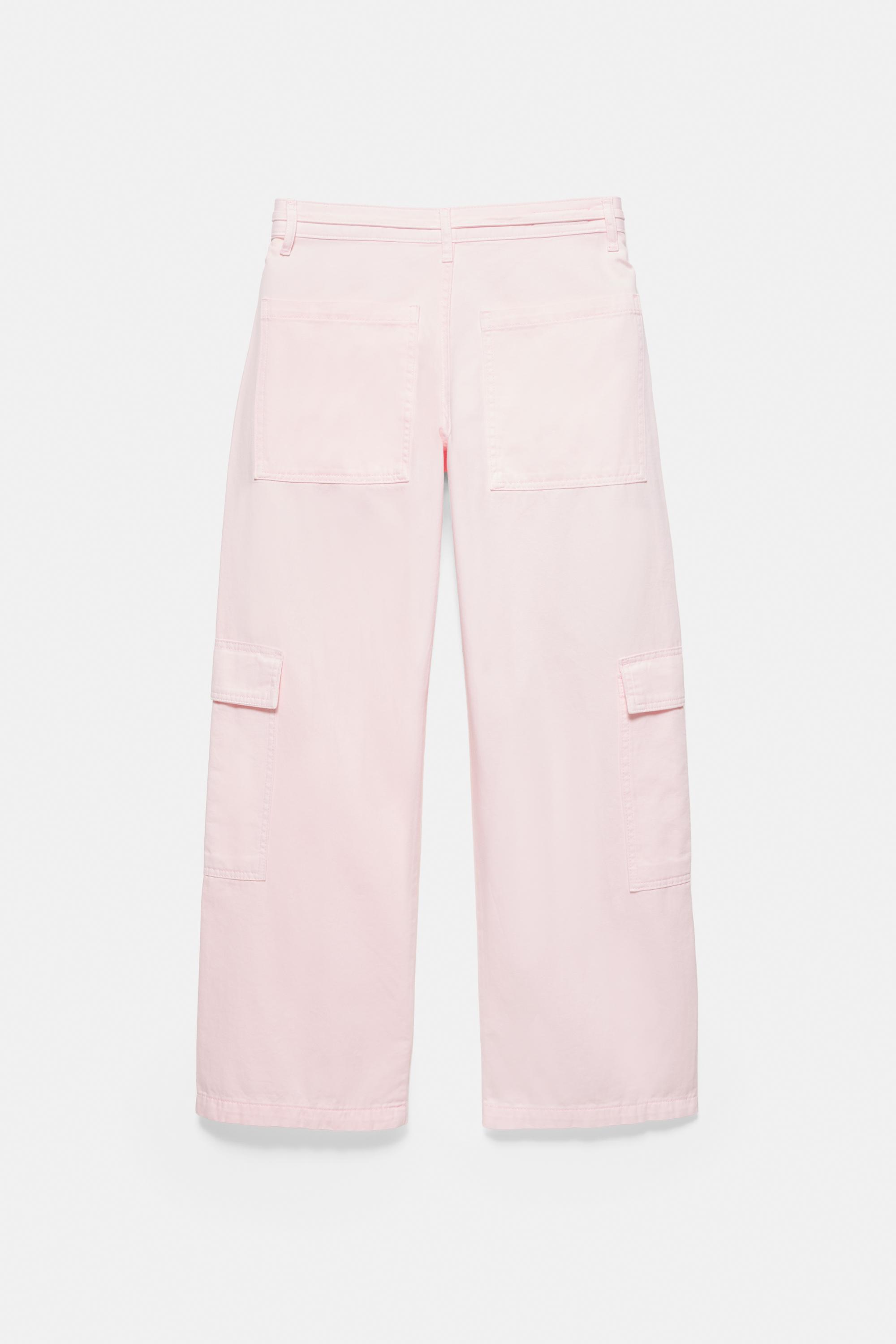 Straight pink cargo trousers — Pink