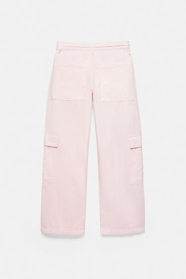 Straight pink cargo trousers — Pink 4