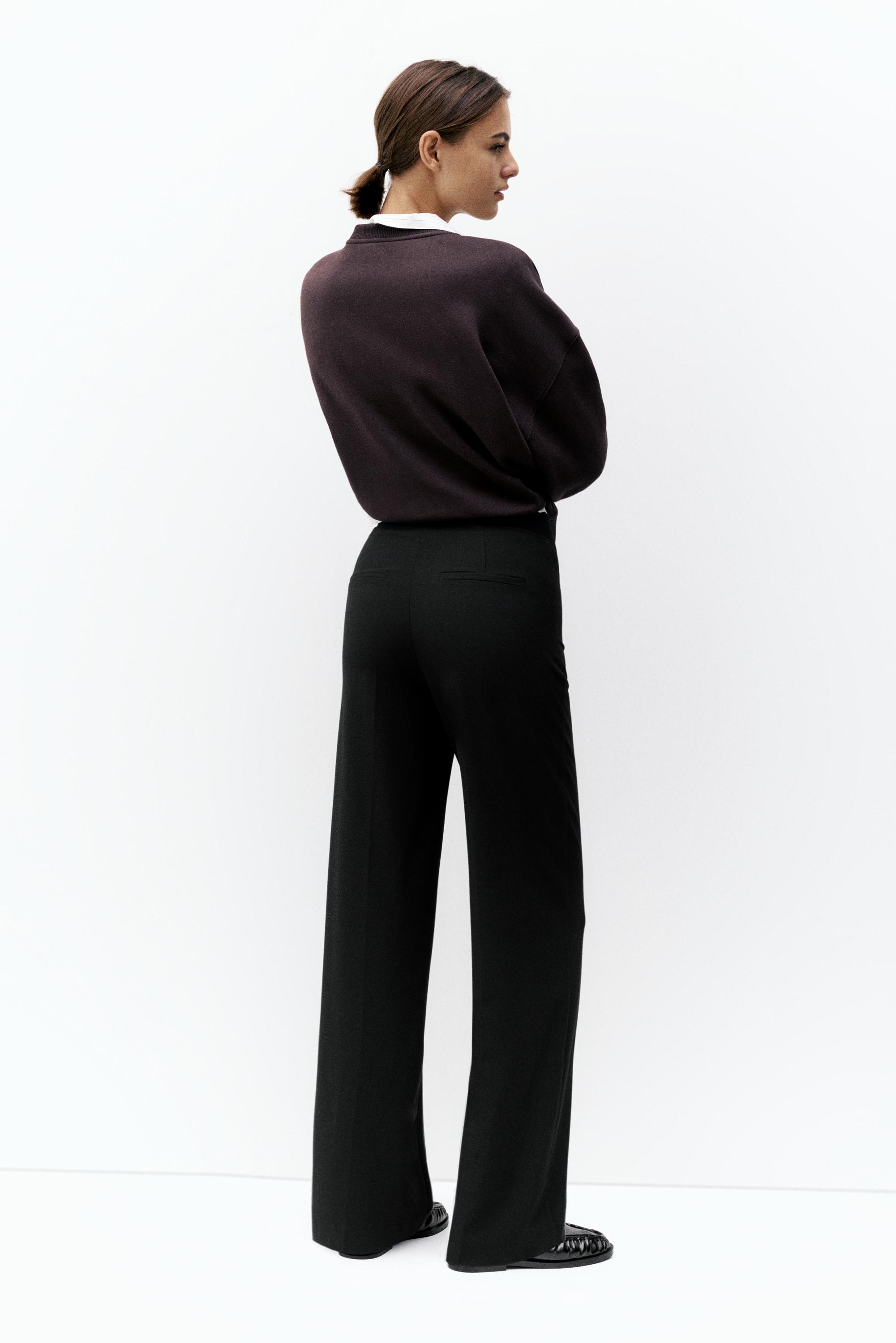 Straight-leg darted trousers — Black