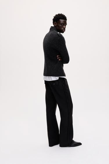 100% wool cardigan — Charcoal marl 2