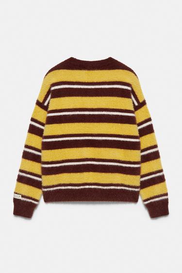Striped knit jumper — Brown 5
