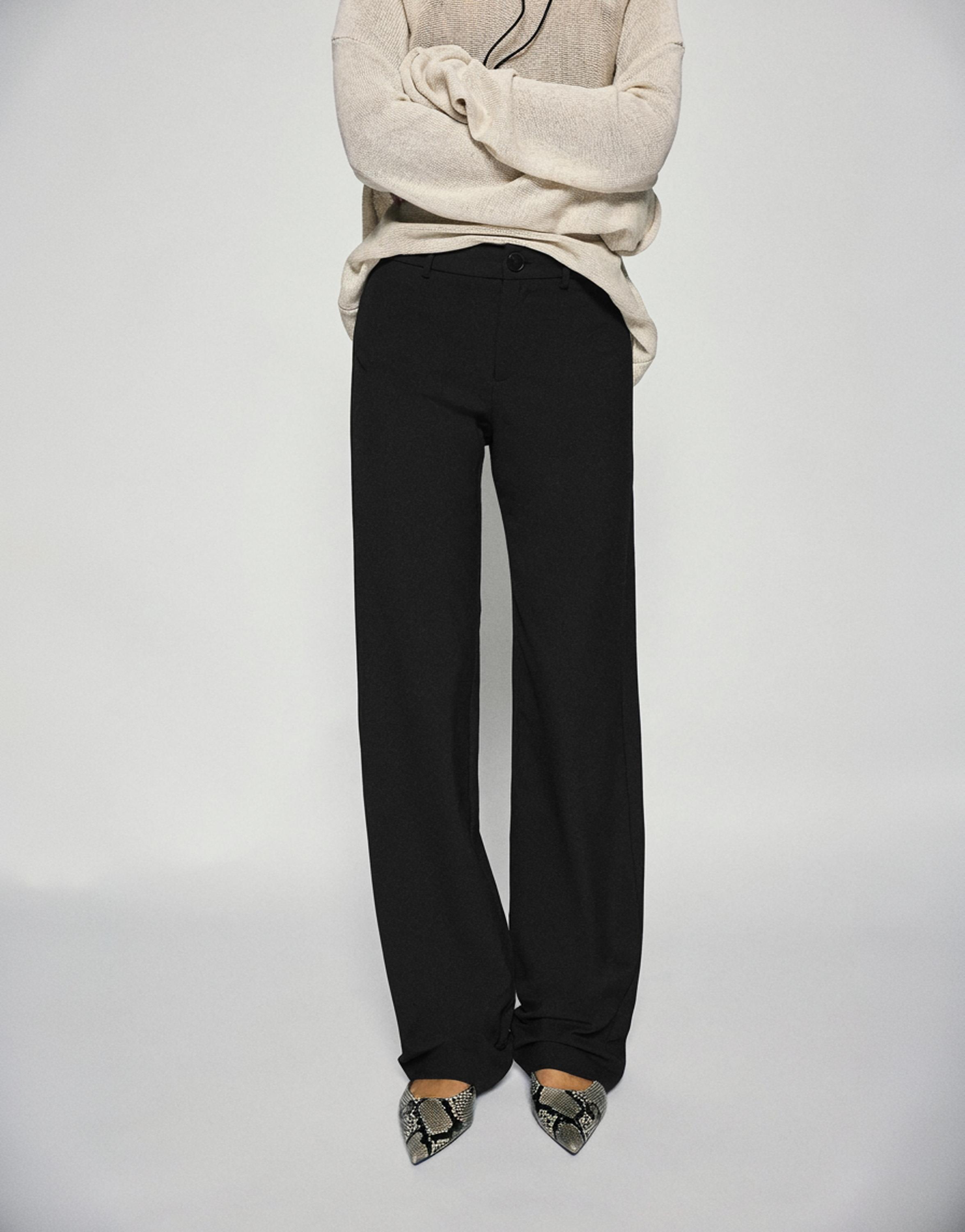 Straight-leg smart trousers — Black