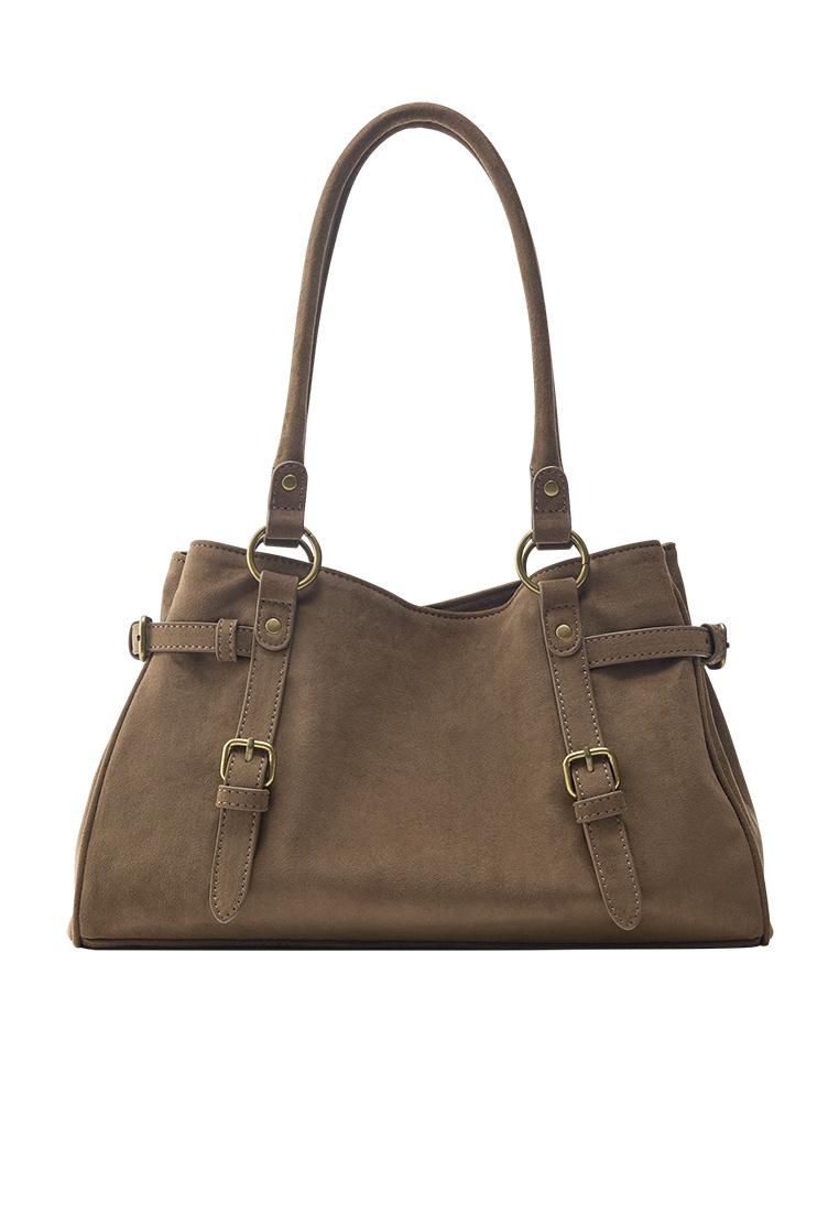 Buckle shoulder bag — Brown