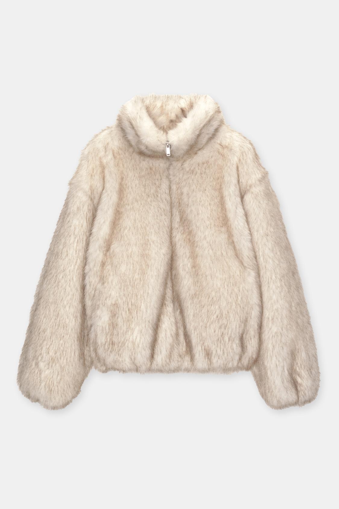 Pull And Bear Faux Fur Coat Faux Fur Jacket Pull And Bear