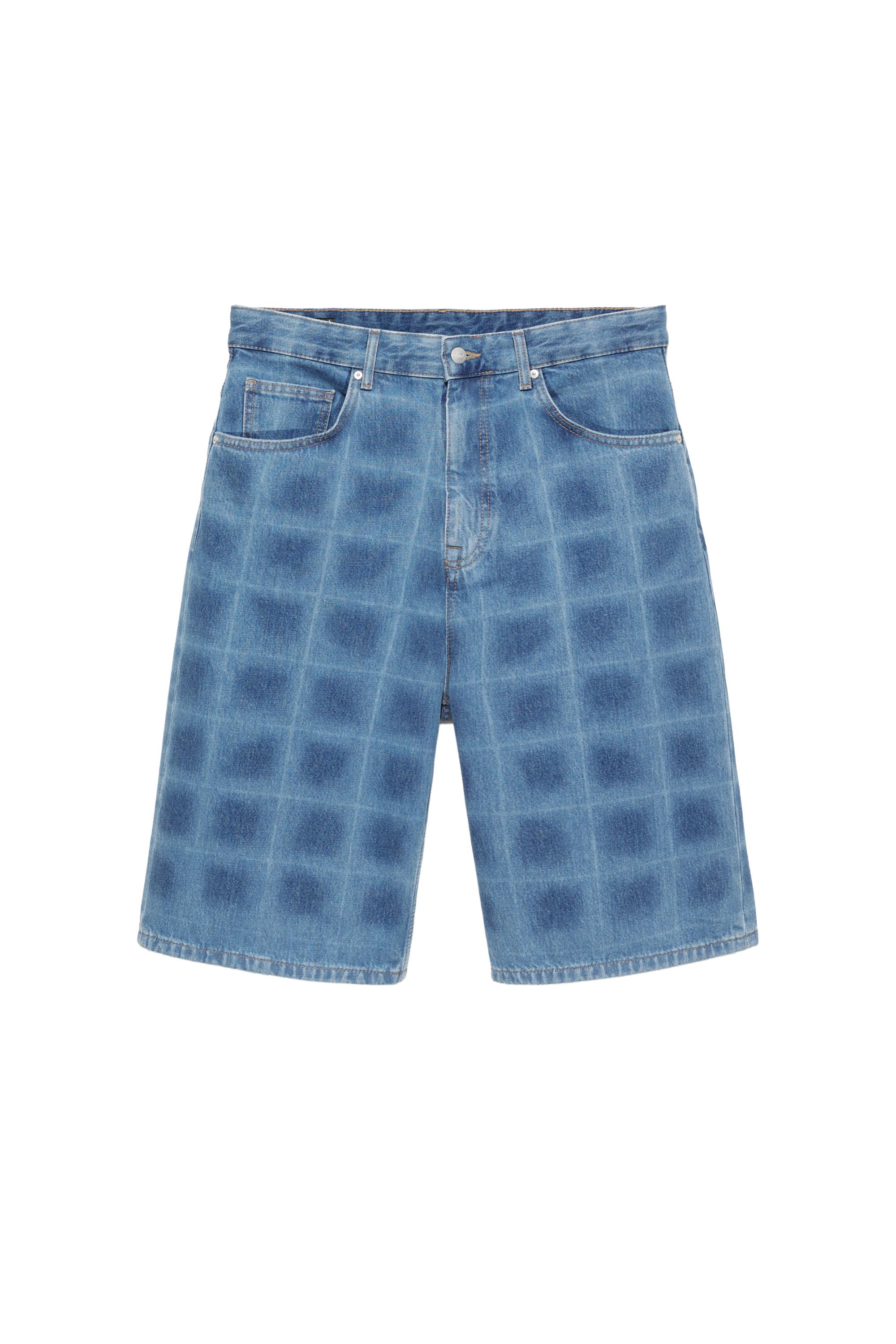 Lazer baskılı skater denim bermuda - Görsel 4