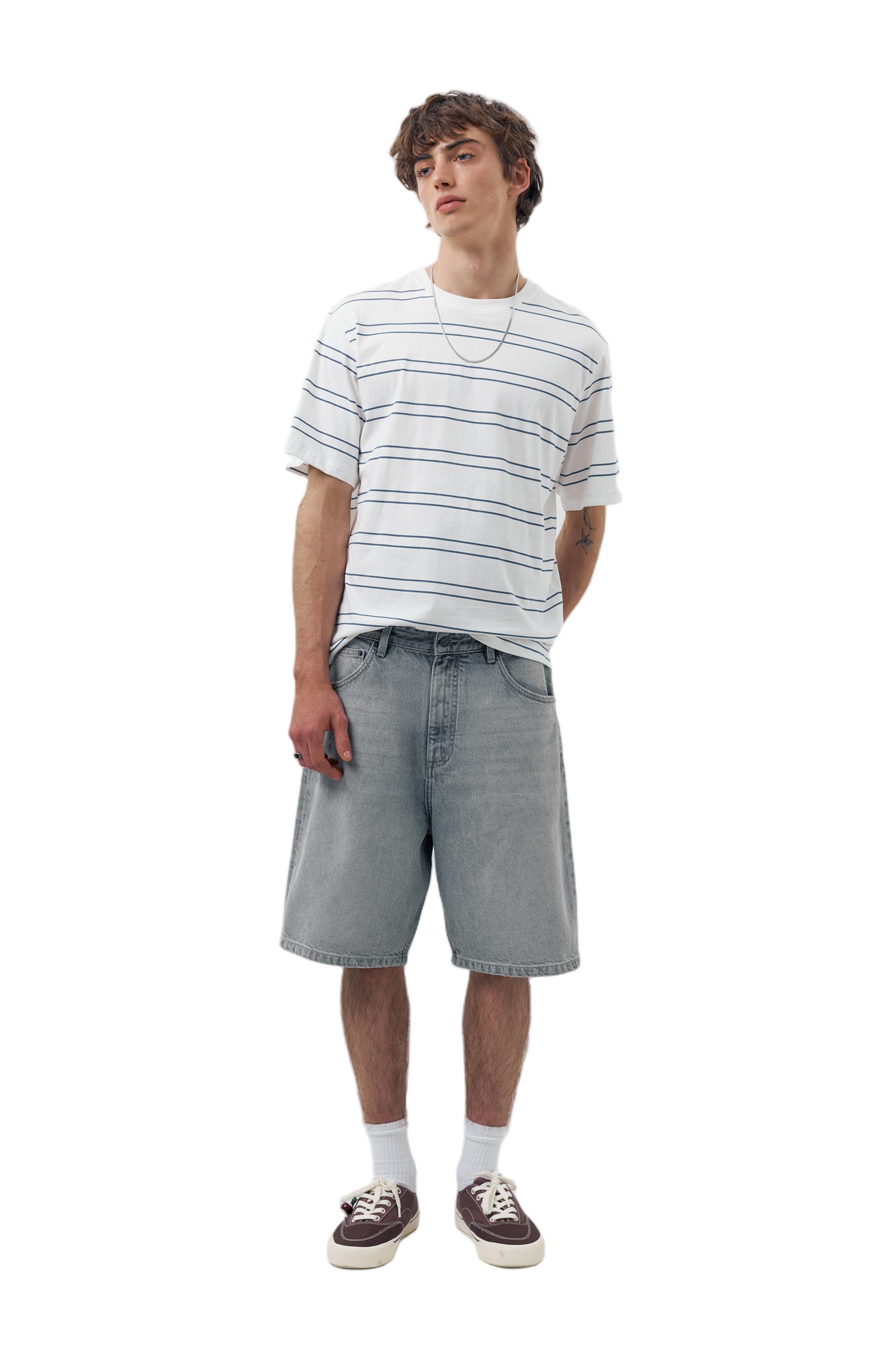 Baggy denim Bermuda shorts — Dark grey
