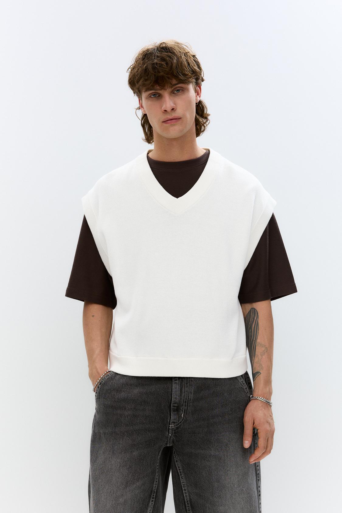 Chaleco Blanco Chaleco Punto Pull And Bear Pull And Bear Chaleco