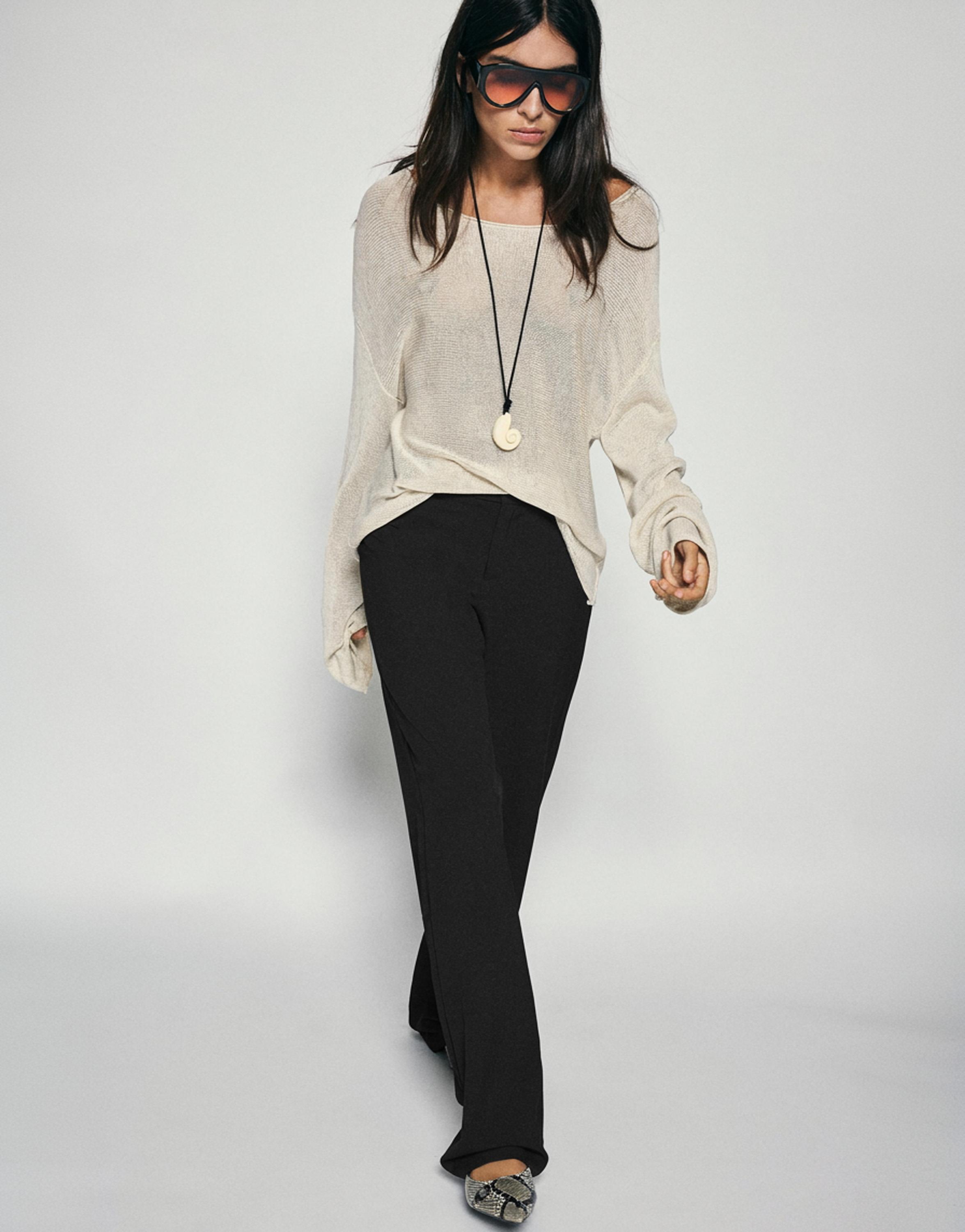 Straight-leg smart trousers — Black