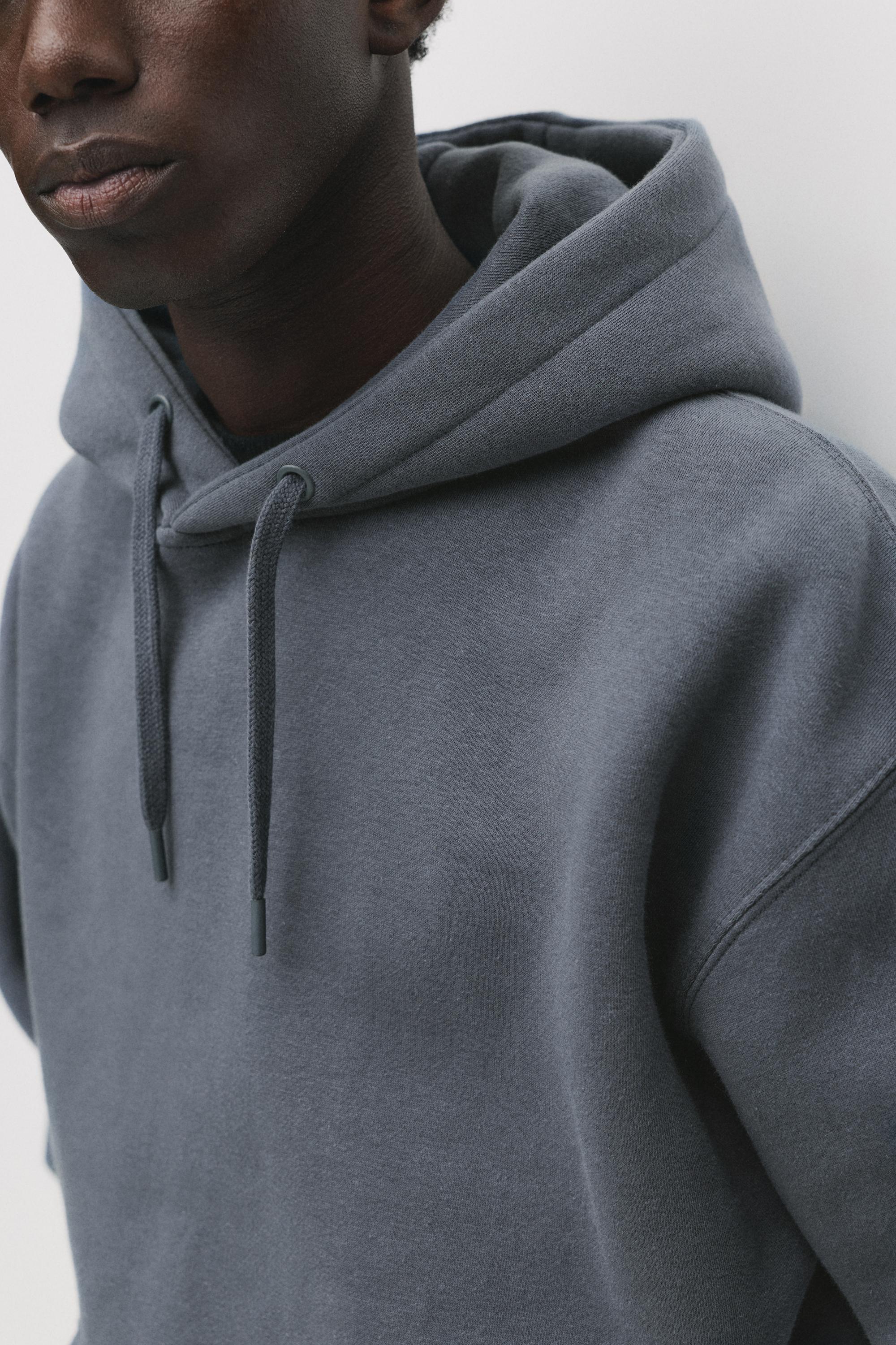 Basic kapüşonlu sweatshirt - Görsel 8