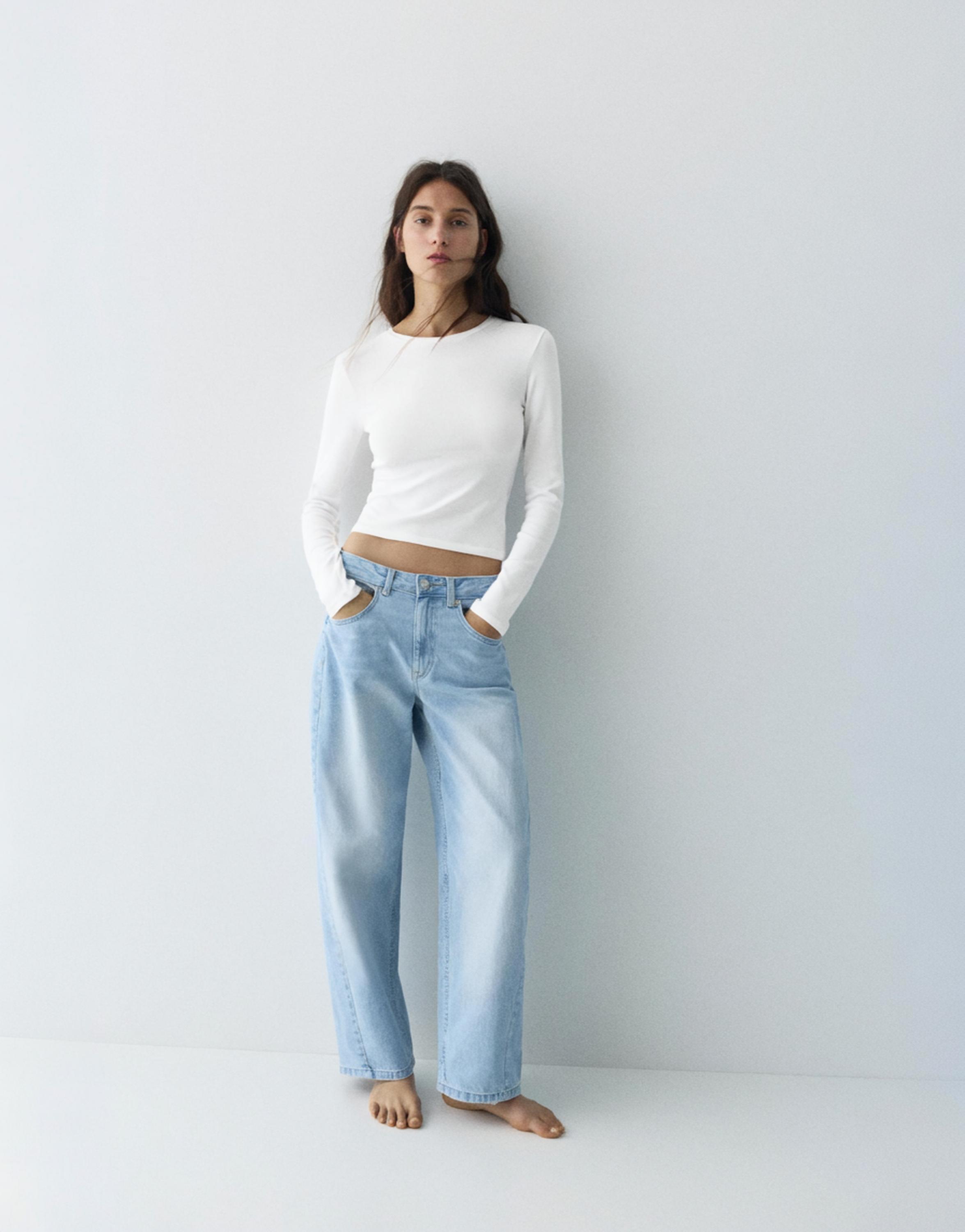 Vücuda oturan uzun kollu t-shirt - Görsel 70