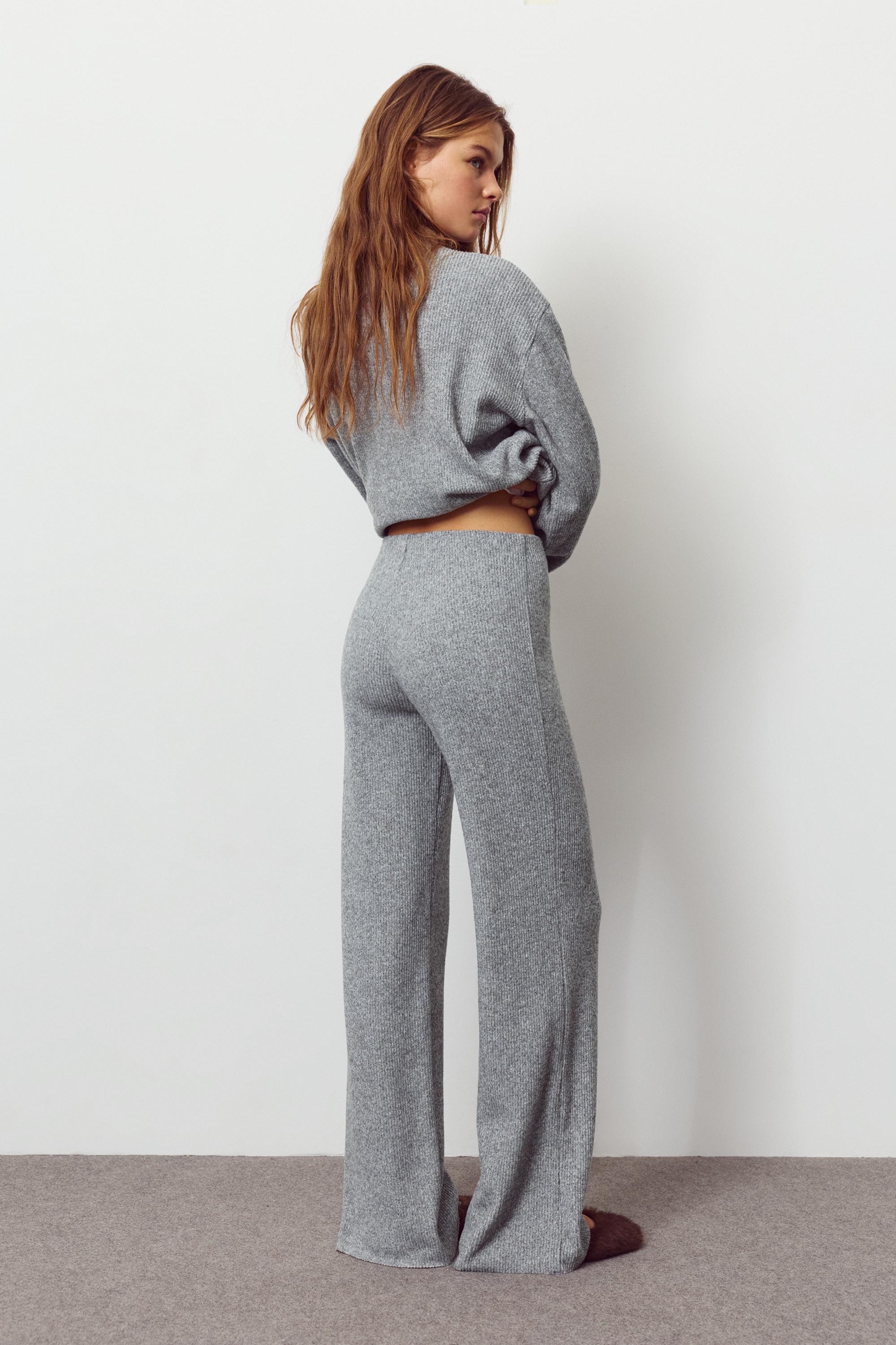 Soft touch straight fit trousers — Grey