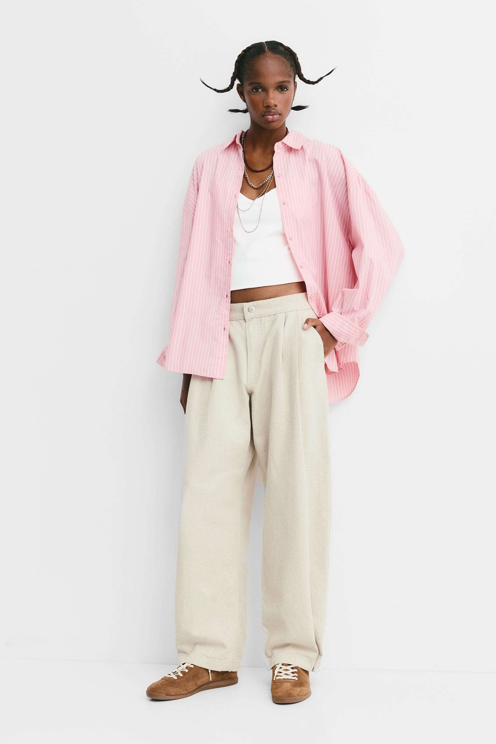 Pantalon De Ville En Lin - Pull&Bear - Modalova