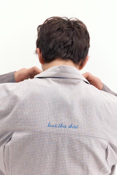 Short sleeve check shirt — Sand/Blue 5