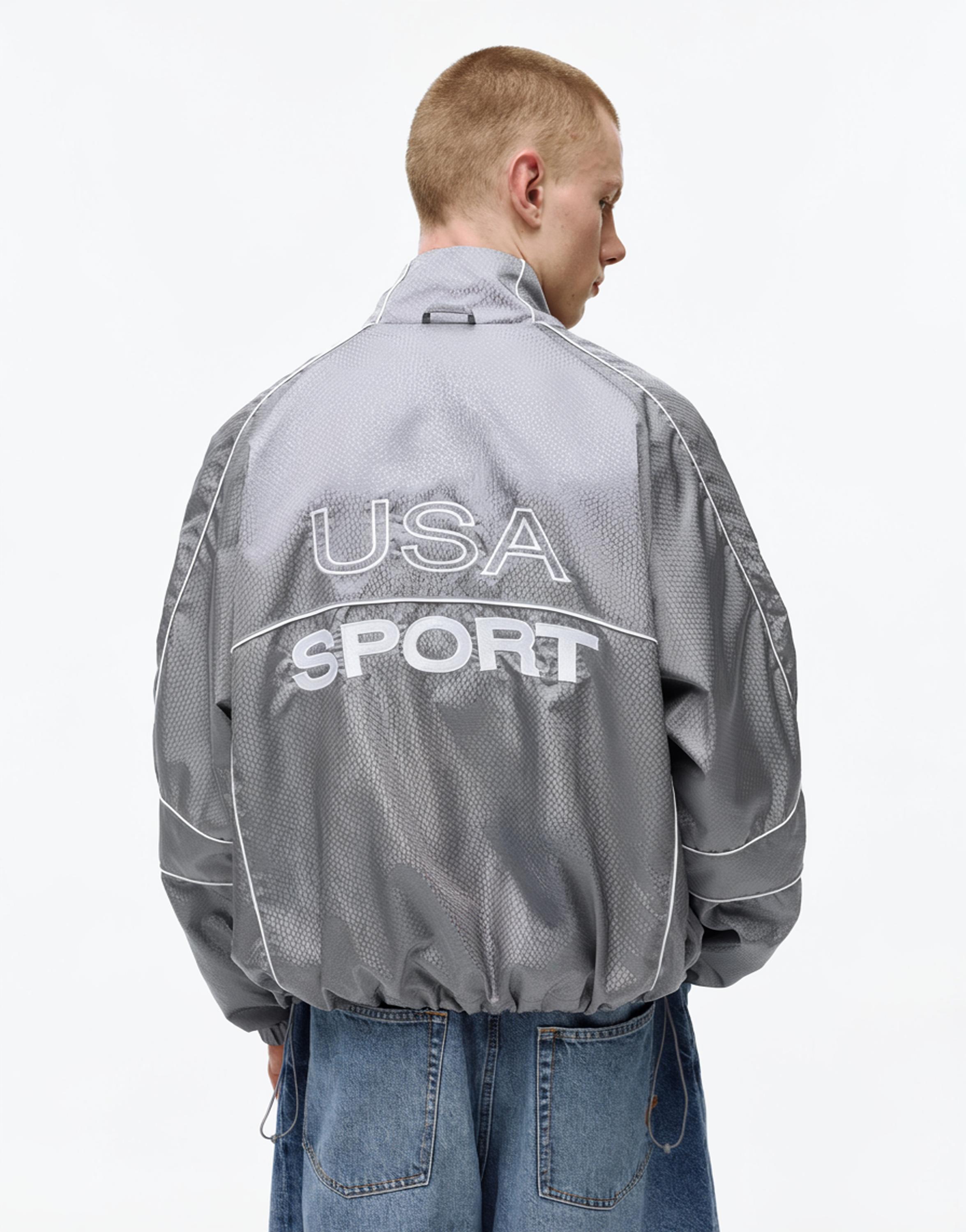STWD contrast seam jacket — Medium grey