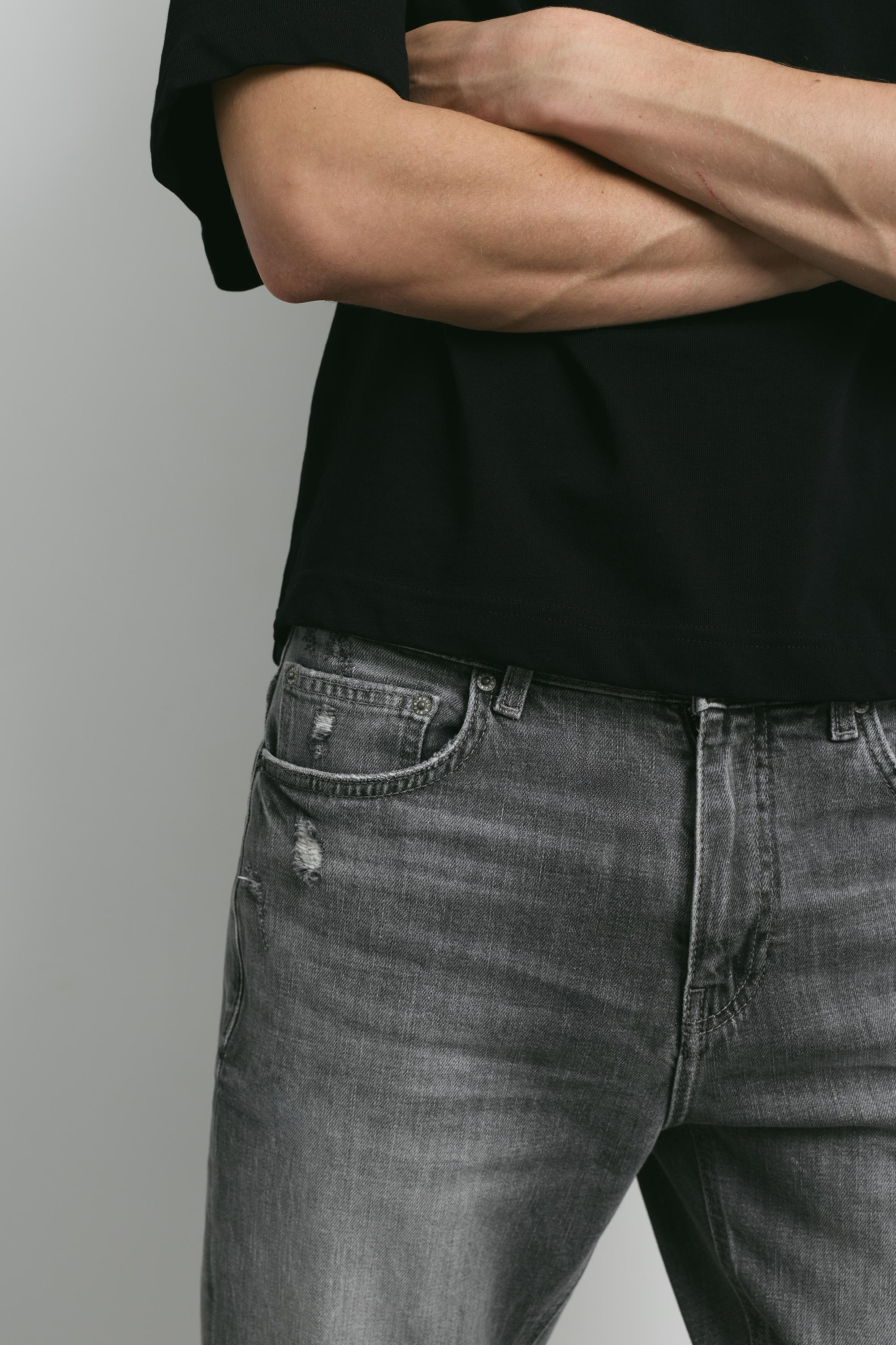 Ripped skinny jeans — Dark grey