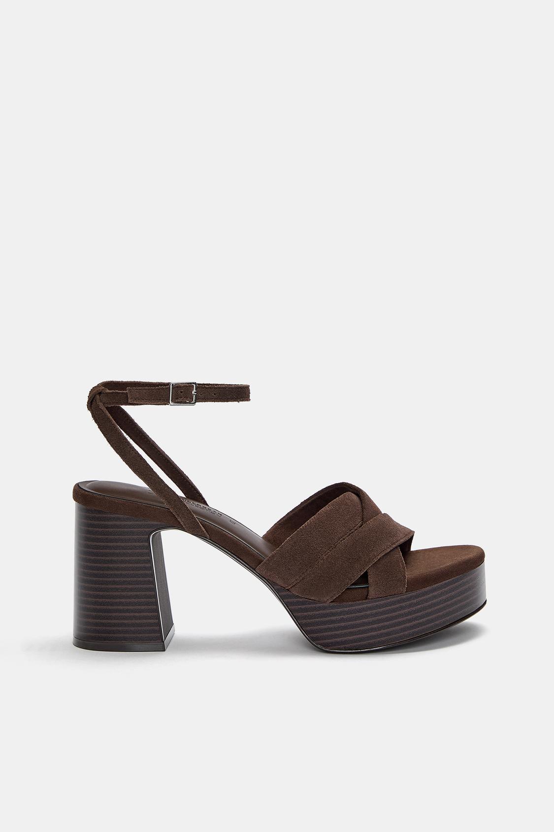 Sandalias Doradas Sandalia Tacon Plataforma Pull And Bear