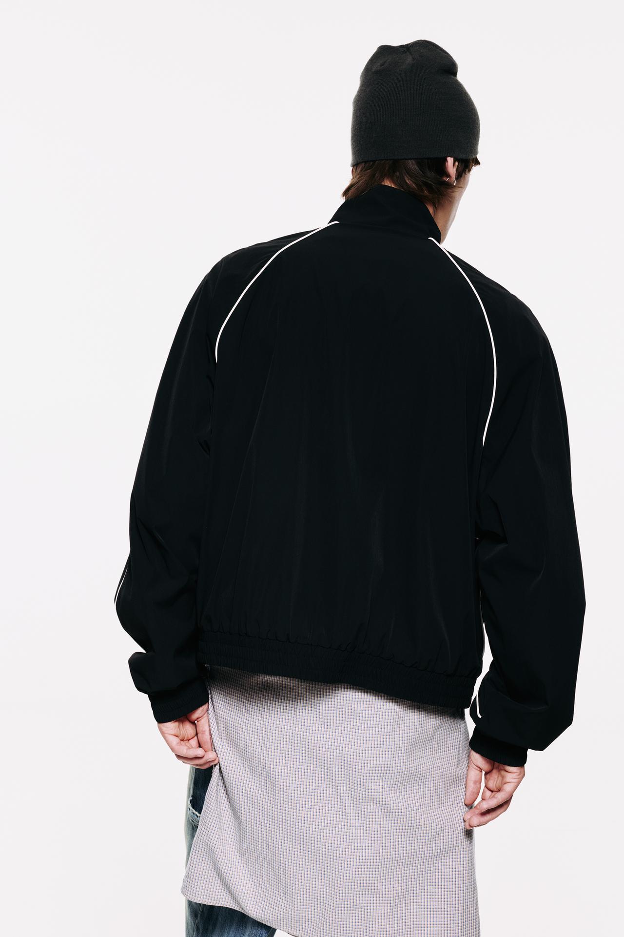 STWD contrast-piping zip jacket — Black