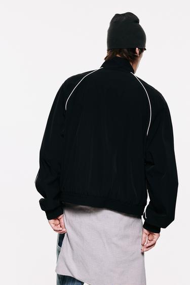 STWD contrast-piping zip jacket — Black 3