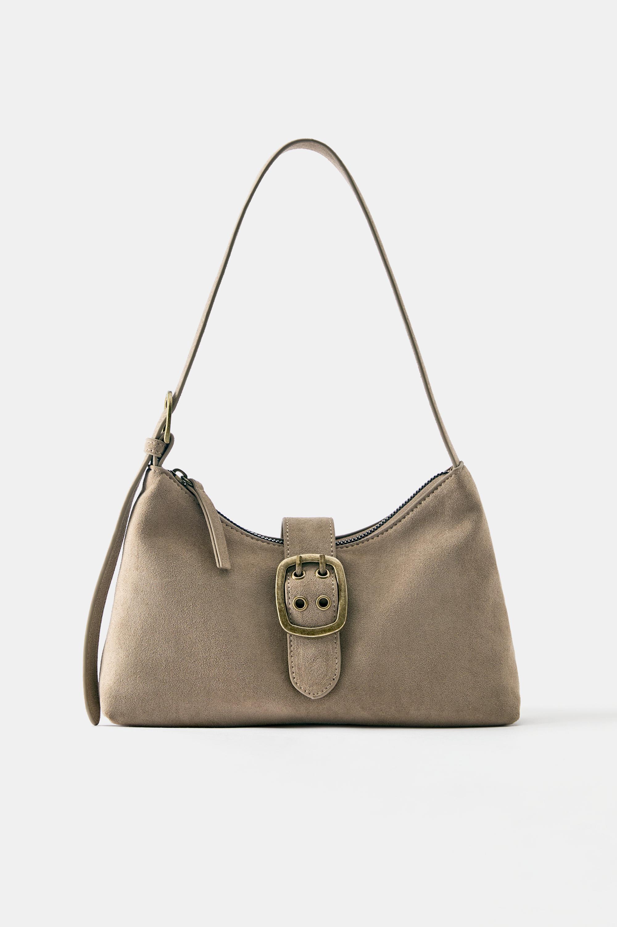 Buckle shoulder bag — Taupe