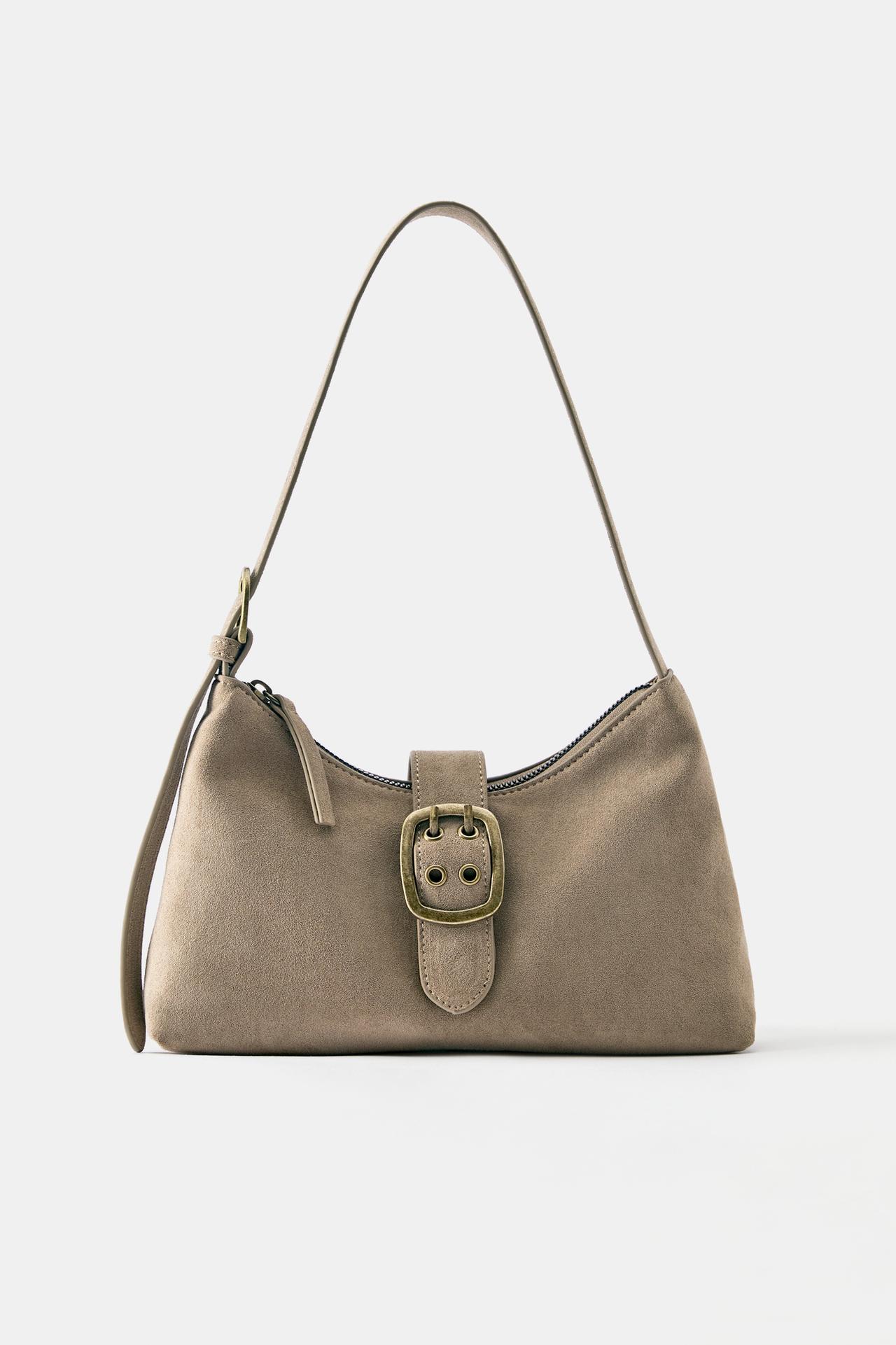 Buckle shoulder bag — Taupe