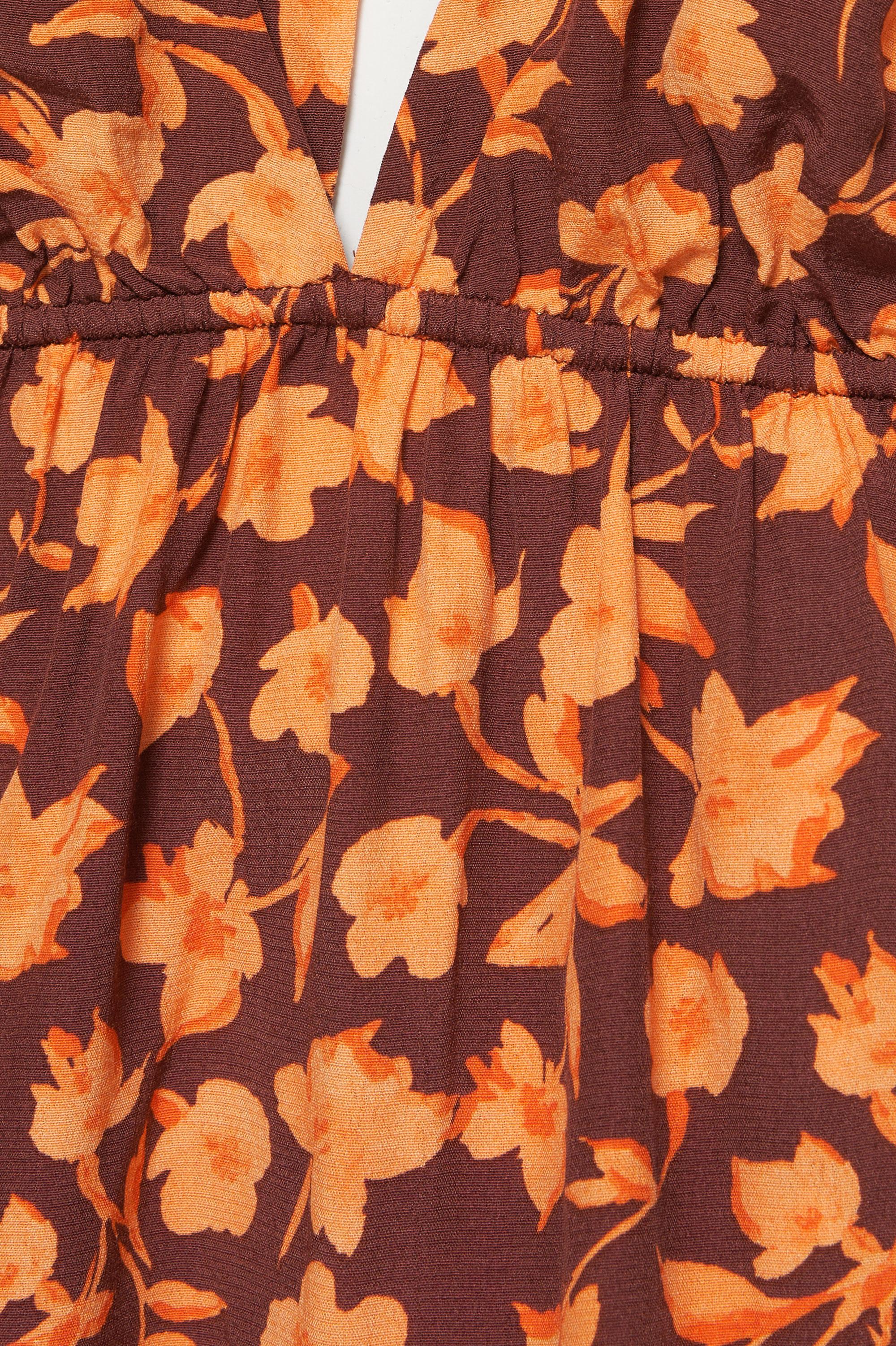 Floral halter top — Brown