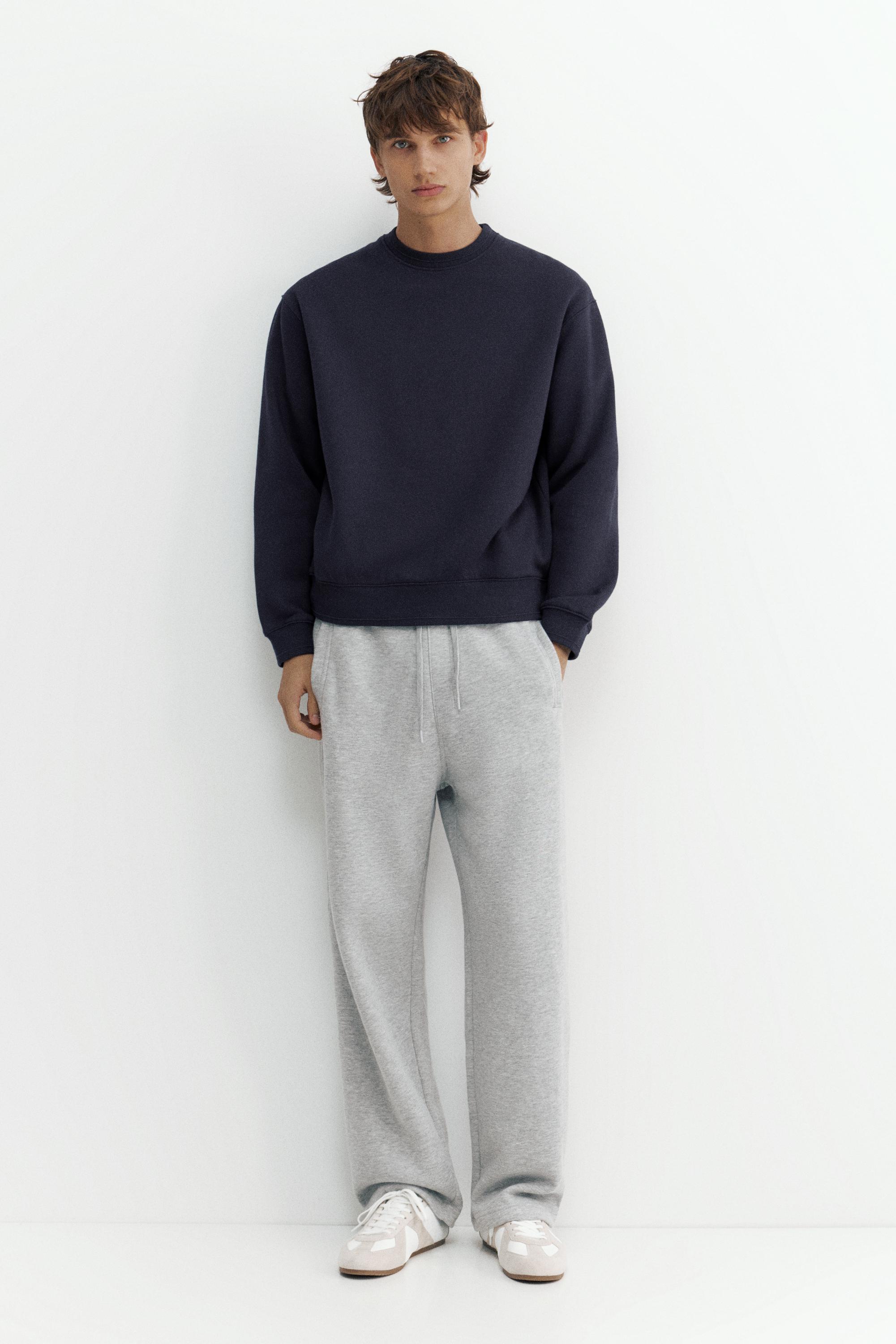 Relaxed fit round neck sweatshirt — Navy