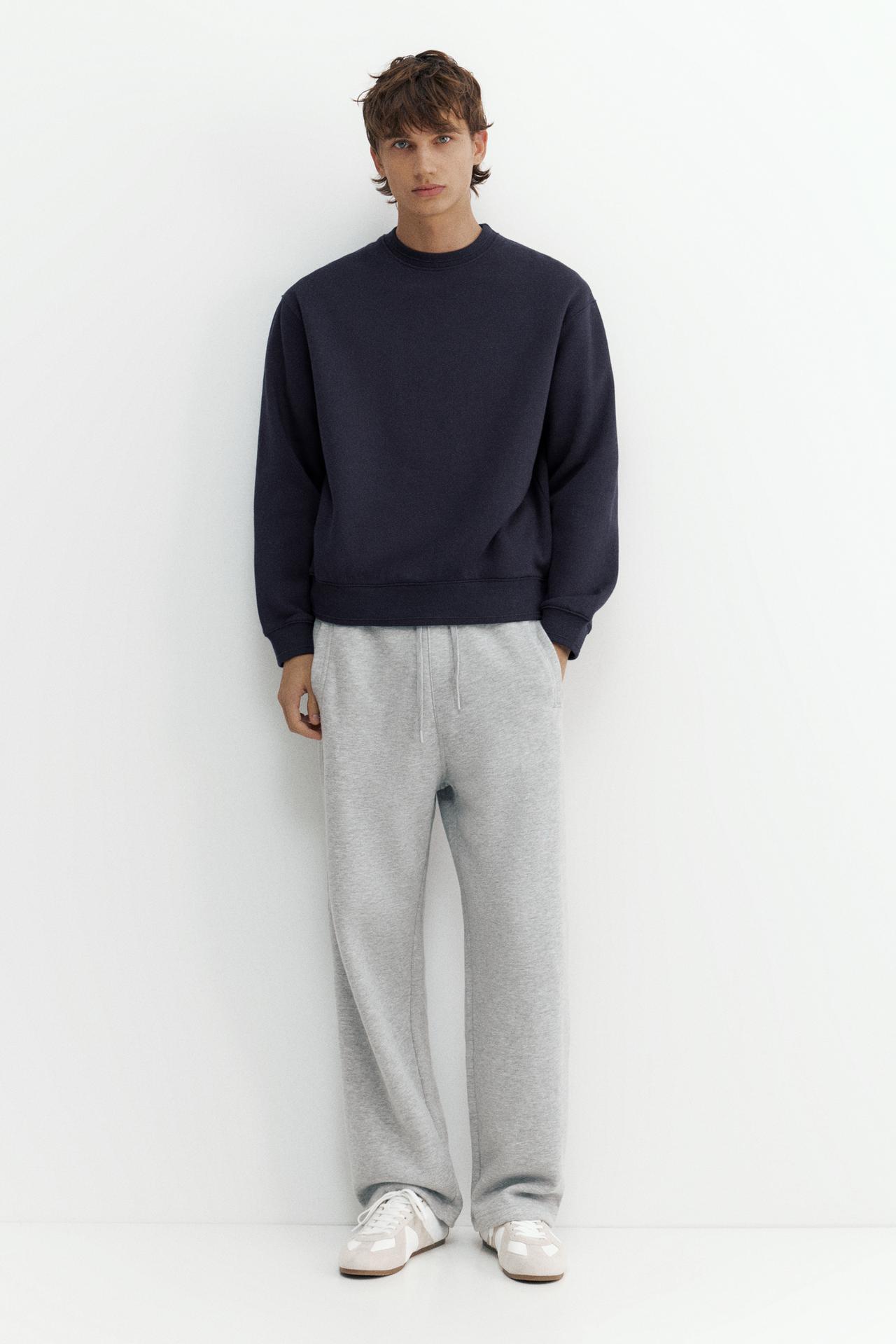 Relaxed fit round neck sweatshirt — Navy